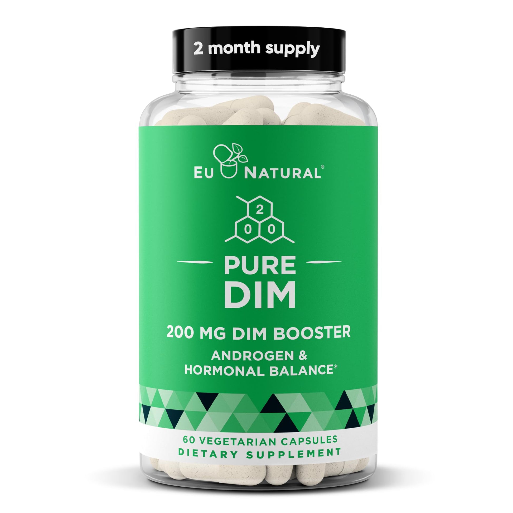 DIM Supplement Pure 200 Mg for Women or Men – Estrogen Hormone Balance Supplement for Energy, Fatigue, Stress, Menopause, Hot Flashes – Enhanced Bioavailability BioPerine – 60 Vegan Soft Capsules Eu Natural uk supplements