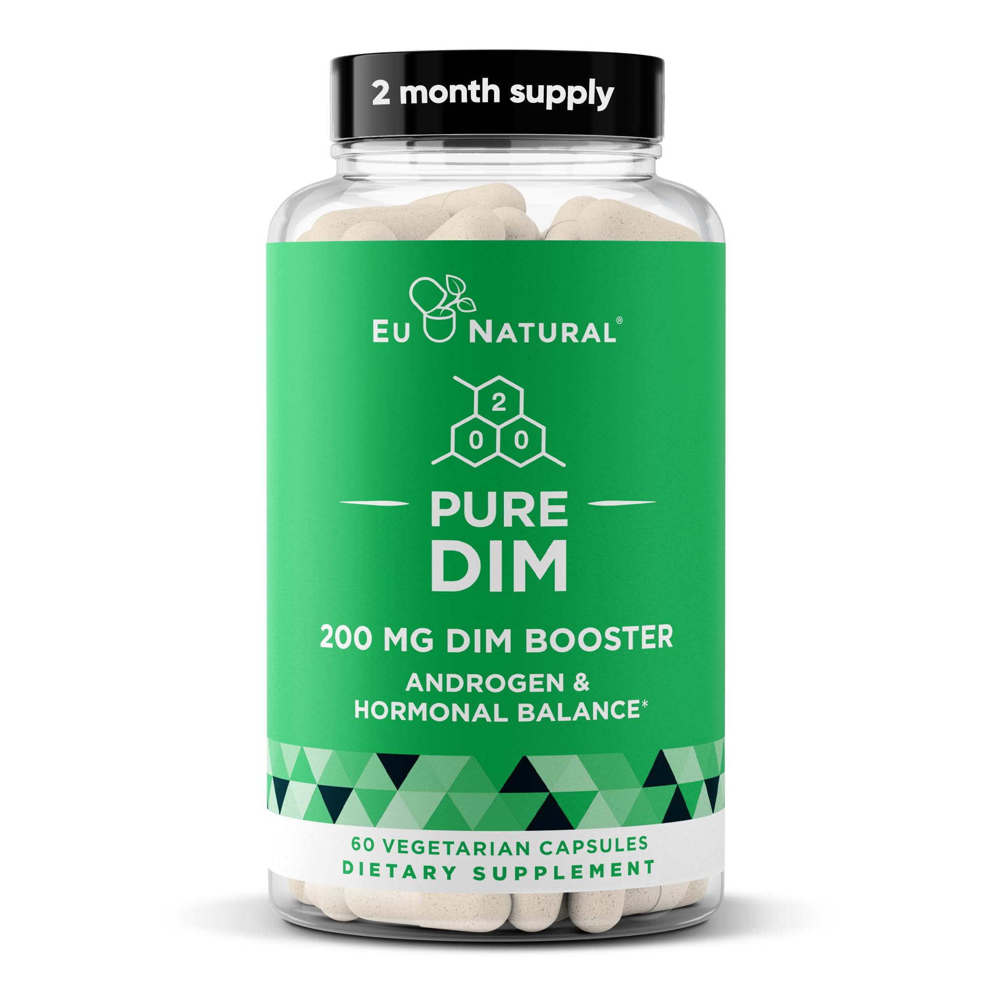 DIM Supplement Pure 200 Mg for Women or Men – Estrogen Hormone Balance Supplement for Energy, Fatigue, Stress, Menopause, Hot Flashes – Enhanced Bioavailability BioPerine – 60 Vegan Soft Capsules Eu Natural uk supplements