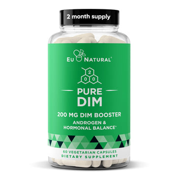 DIM Supplement Pure 200 Mg for Women or Men – Estrogen Hormone Balance Supplement for Energy, Fatigue, Stress, Menopause, Hot Flashes – Enhanced Bioavailability BioPerine – 60 Vegan Soft Capsules Eu Natural uk supplements