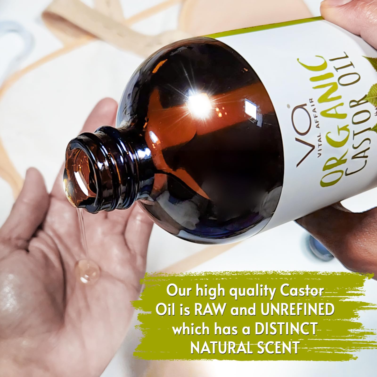 VITAL AFFAIR Castor Oil Organic Cold Pressed Unrefined Glass Bottle- USDA Certified Organic Castor Oil VITAL AFFAIR uk supplements