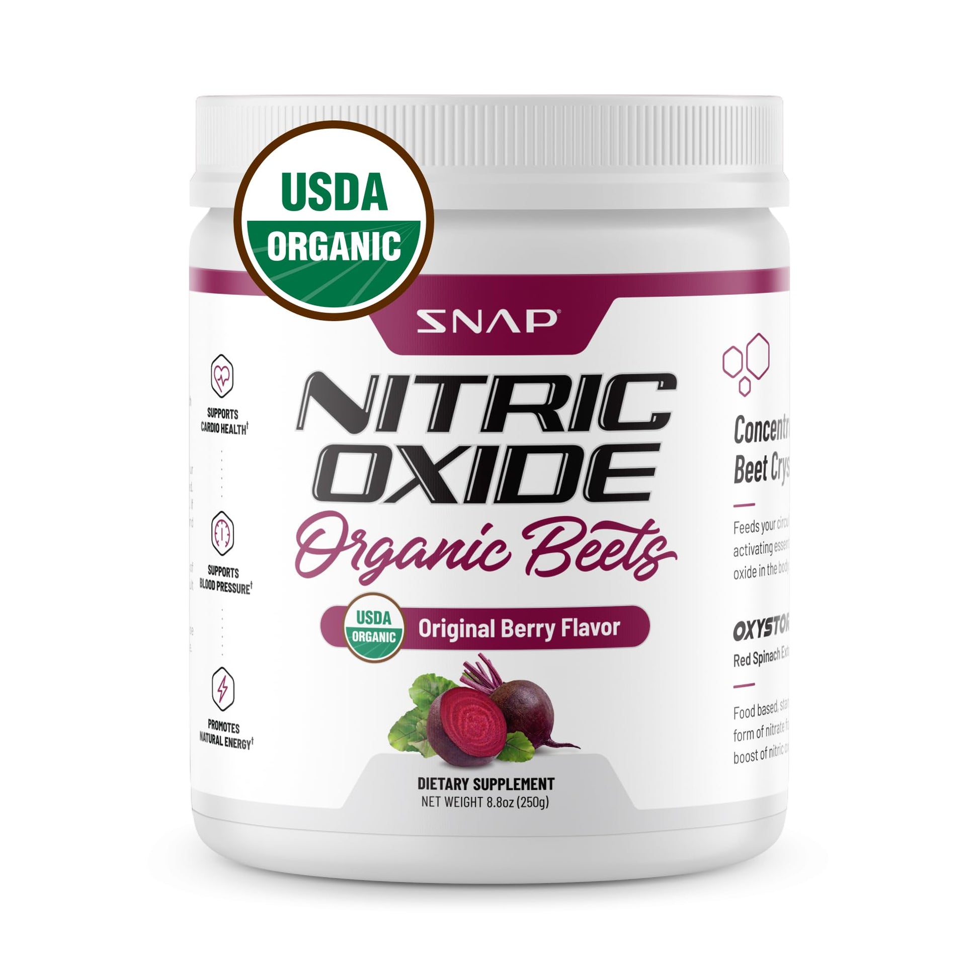 Snap Supplements USDA Organic Beet Root Powder, 3-in-1 Nitric Oxide Supplement Snap Supplements uk supplements