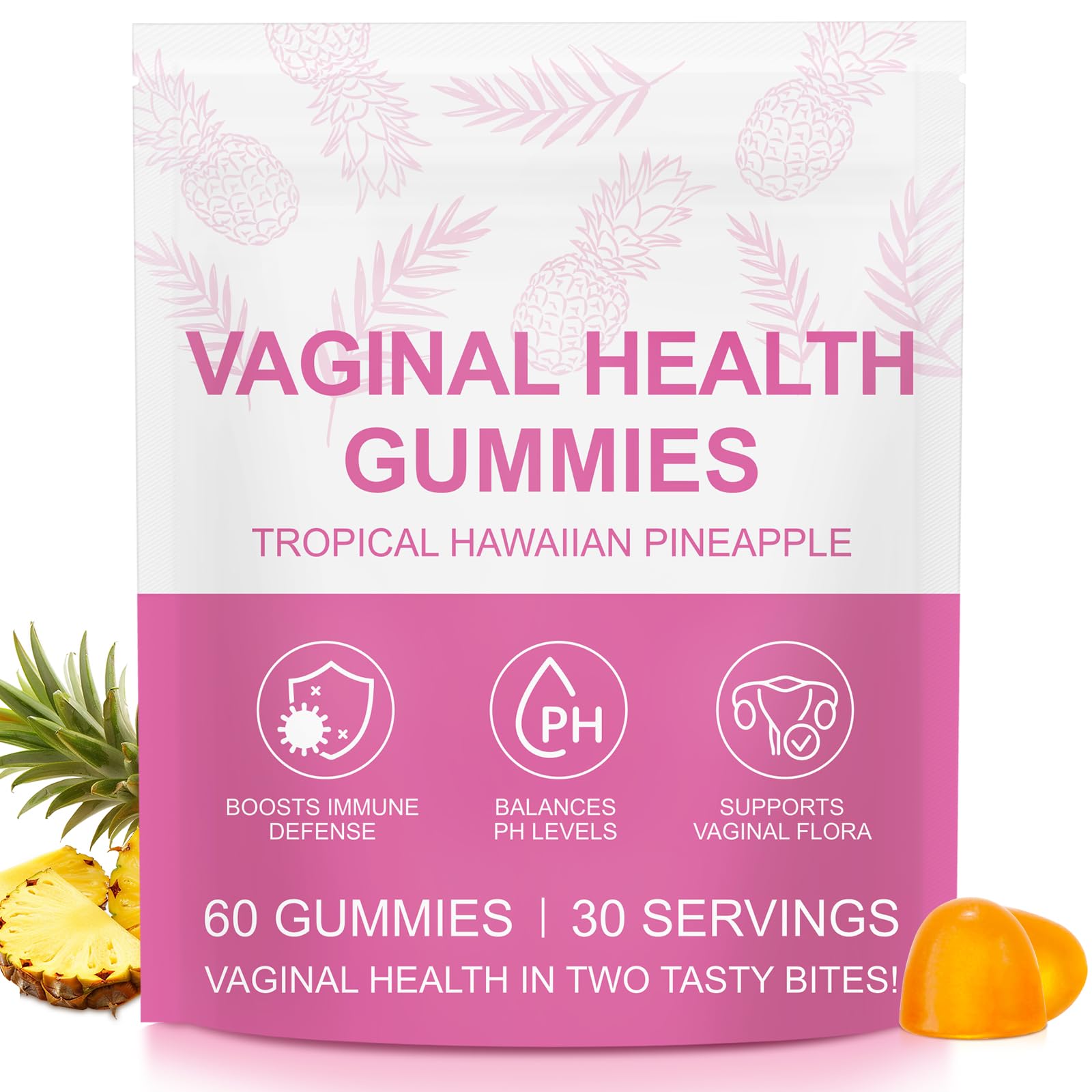 Vital Source Feminine Gummies - Feminine Balance Gummies for Women ph Natrual Famale Balance Cummie - Collagen Gummie - Pineapple PH Balance Gummie for Women Support Women’s Health - 60PCS Tooffi uk supplements