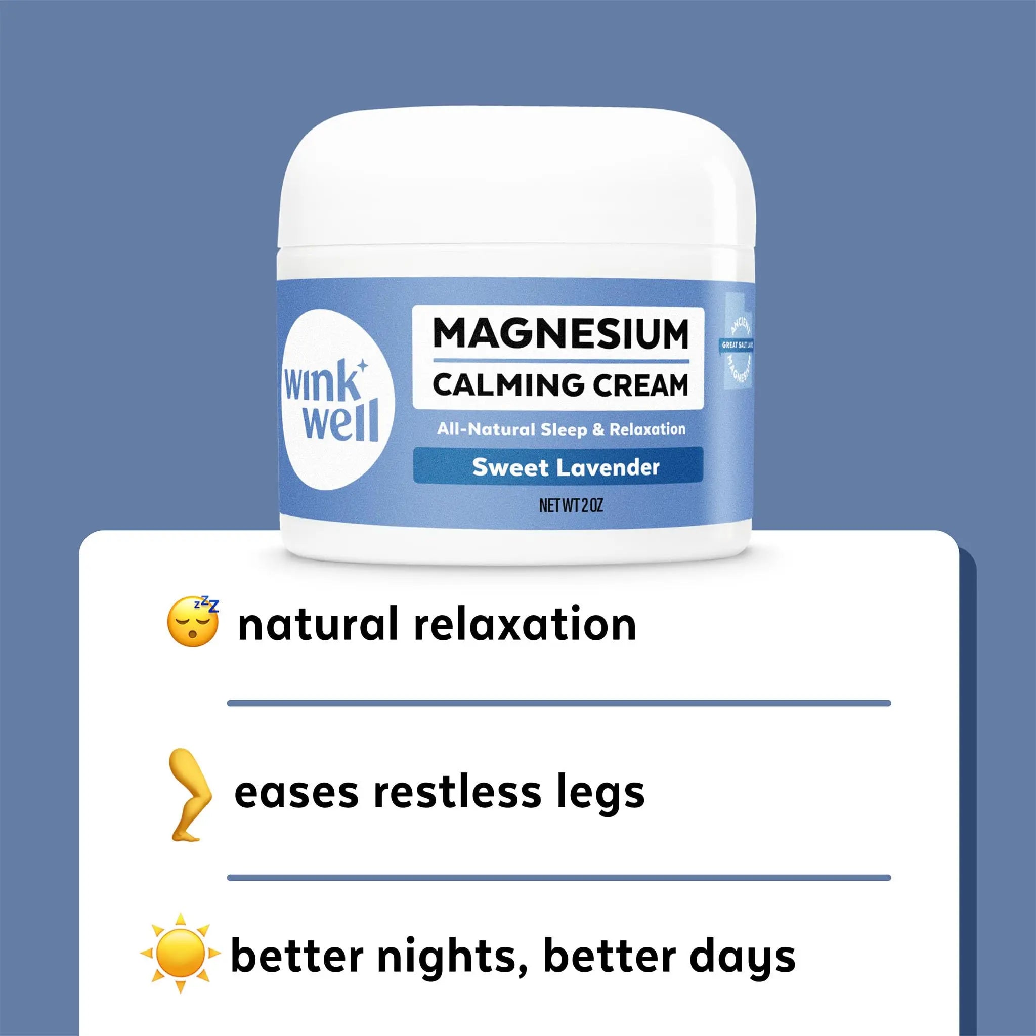 Wink Well Magnesium Calming Muscle and Joint Cream for Nighttime Relaxation Wink Naturals uk supplements