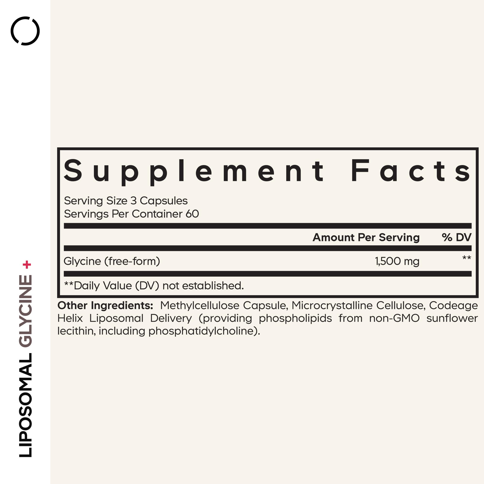 Codeage Liposomal Glycine+ Supplement - Free-Form Glycine 1,500 mg with Liposomal Delivery - 2-Month Supply - Amino Acid Capsules - Protein Support - Glycine Vitamins - 180 Capsules Codeage uk supplements