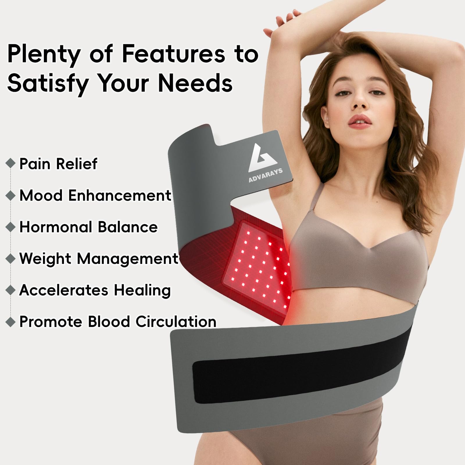 Red Light Therapy Infrared Belt: Pain Relief Body Pad 100 LEDs Red Light Therapy Belt ADVARAYS uk supplements