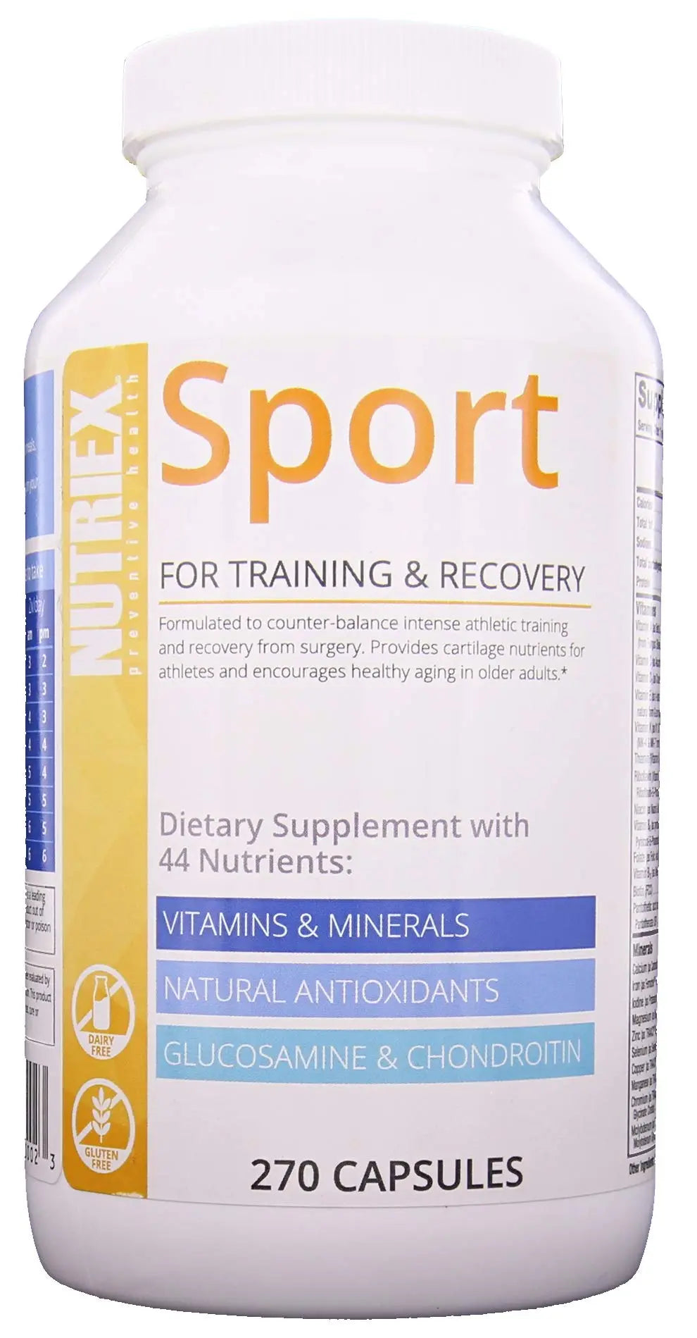 Nutriex Sport Comprehensive Multivitamin Supplement with Glucosamine & Chondroitin 270 Capsules Nutriex uk supplements