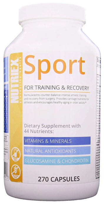 Nutriex Sport Comprehensive Multivitamin Supplement with Glucosamine & Chondroitin 270 Capsules Nutriex uk supplements