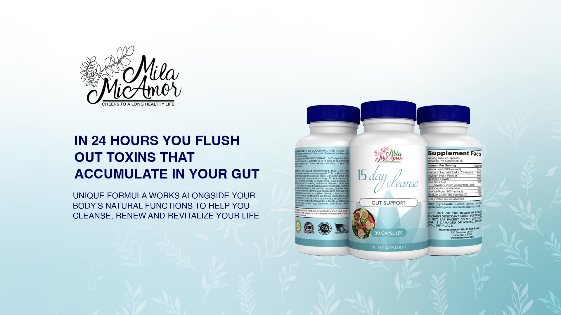 Milamiamor 15 Day Cleanse - Gut and Colon Support | Advanced Gut Cleanse Detox Milamiamor uk supplements