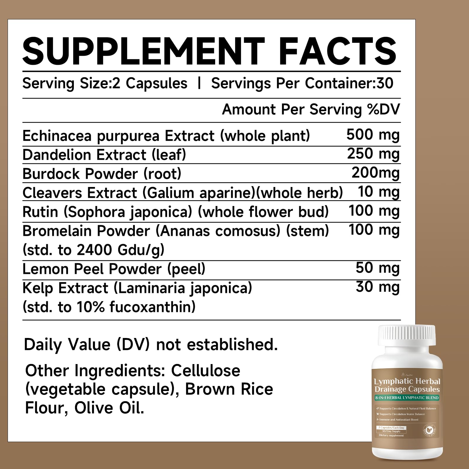 SpenHerb Lymphatic Drainage Capsules Supplements, 8-in-1 Herbal Lymphatic Blend Support Circulation and Natural Fluid Balance, Non-GMO Pure,60 Capsules/1 Pack SpenHerb uk supplements