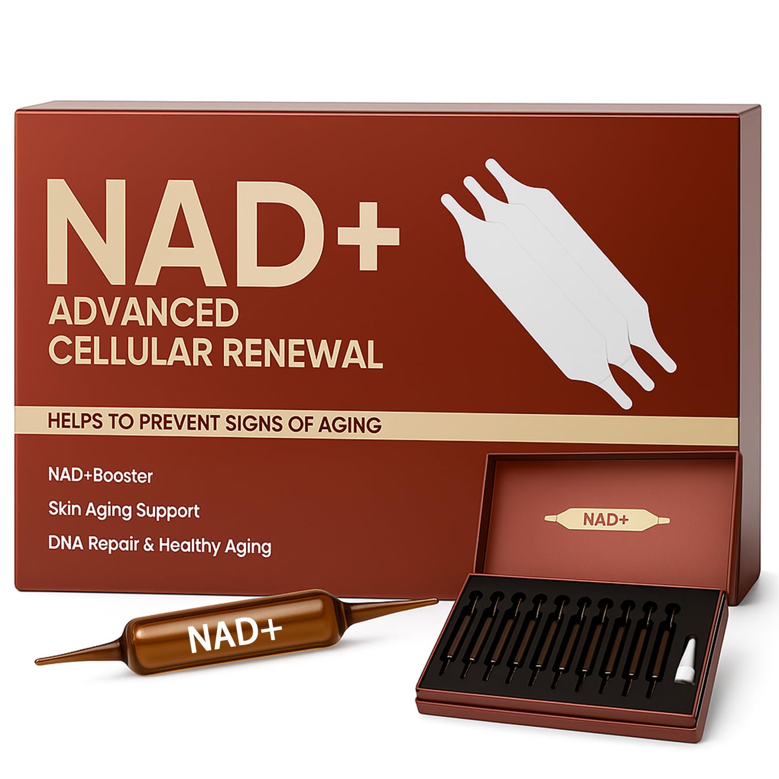 NAD Advanced Cellular Renewal - 1200mg NAD Supplement for Skin Aging Support Energy & Focus - 10 Vials (1) ARSYCHLL uk supplements
