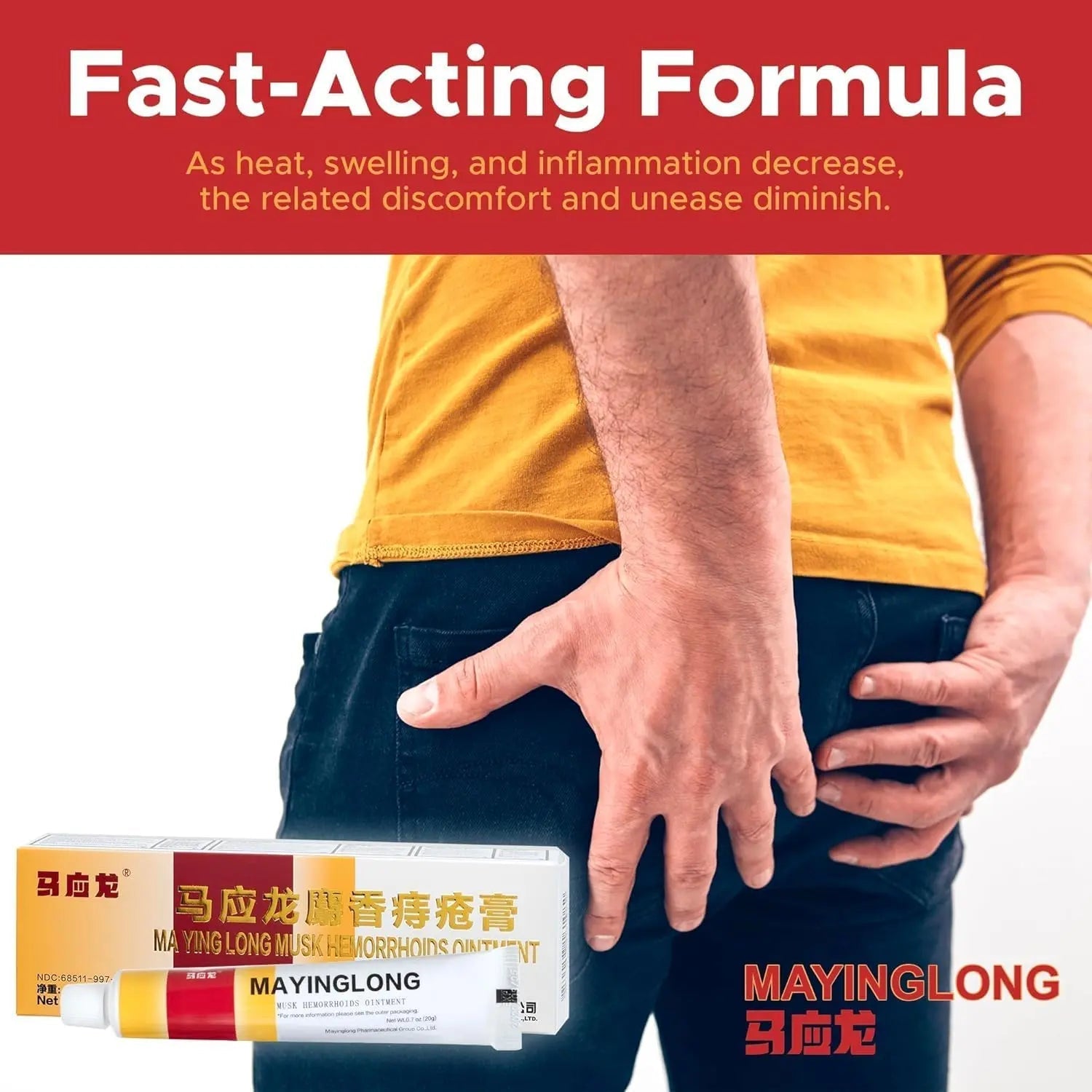 Mayinglong Musk Hemorrhoids Ointment - (20 Grams) Maximum Strength Formula for Hemorrhoidal Fast Relief, Soothes Itching, Burning & Discomfort - Fast-Acting Relief (0.71 oz Tube) Mayinglong uk supplements