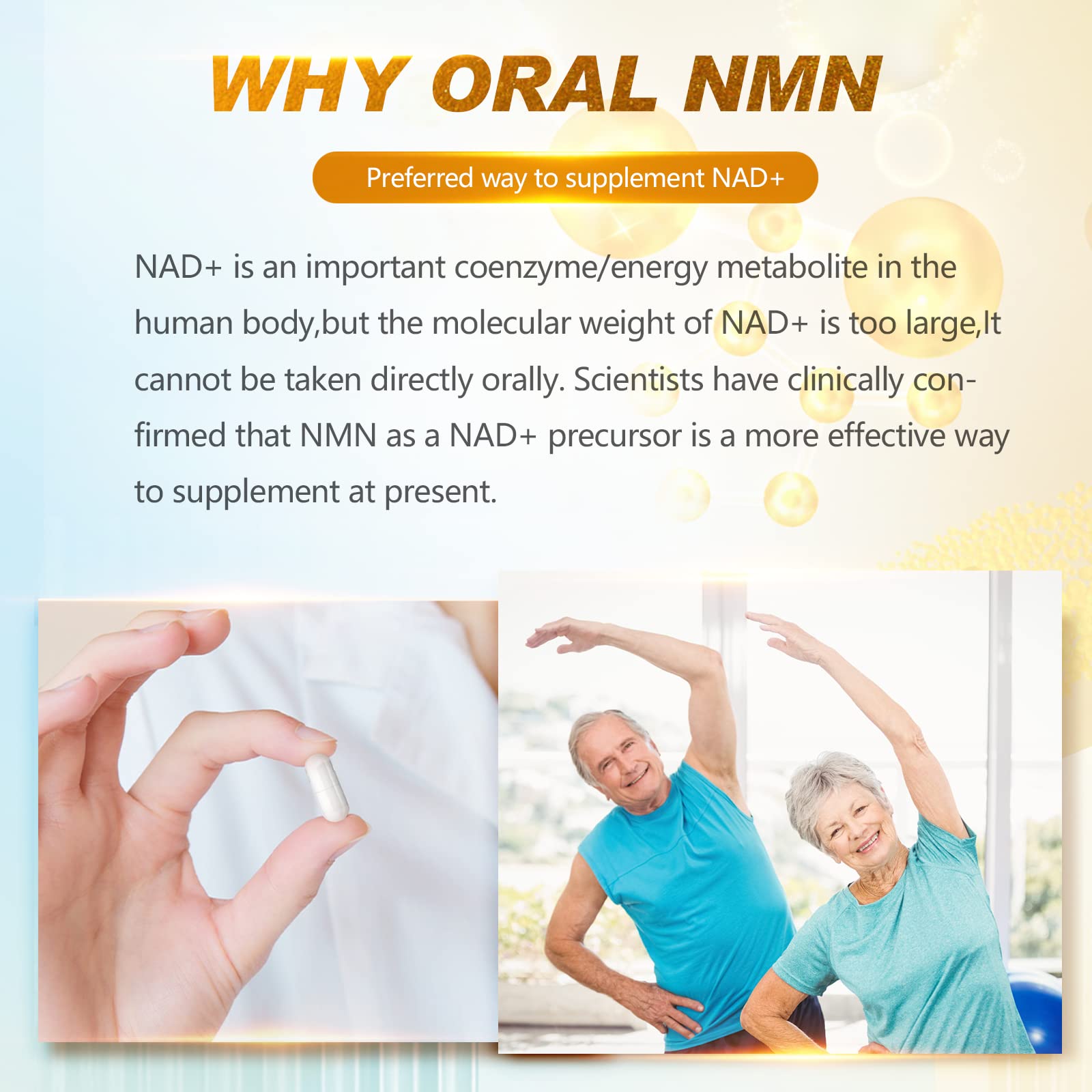 KFG NMN 18000 - NMN Nicotinamide Mononucleotide Supplement with Resveratrol, Stabilized Form & 99% High Purity to Boost NAD+ Levels for DNA Repair Supplement,for Healthy Aging,60 Capsules KFG uk supplements