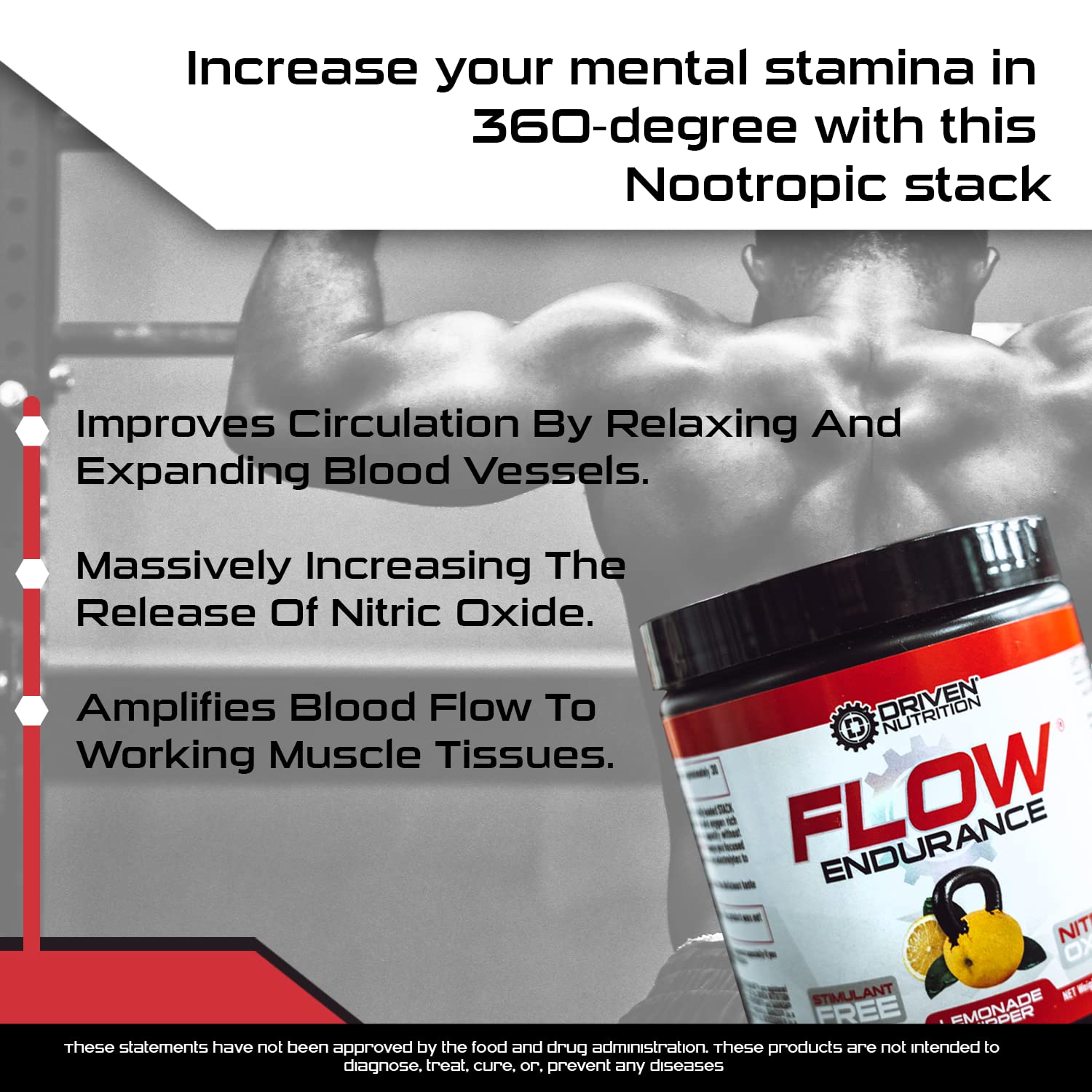 Driven Nutrition Flow - Cognitive Nitric Oxide Nootropic - Endurance & Energy - Increase Driven Nutrition uk supplements