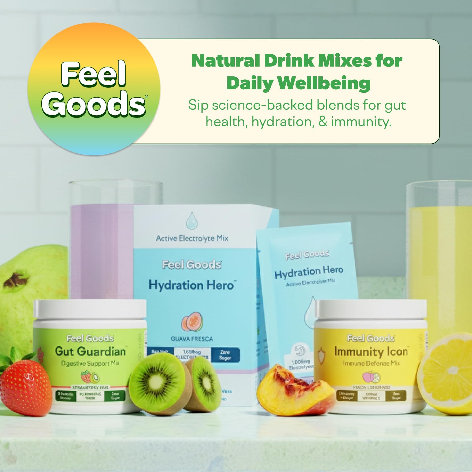 Feel Goods Gut Guardian, Gut Health Powder Packets - Probiotic Fiber Powder with Prebiotics & L Glutamine for Digestive Health, Bloating Relief & Digestion Support - Zero Sugar & Organic Flavor Feel Goods uk supplements
