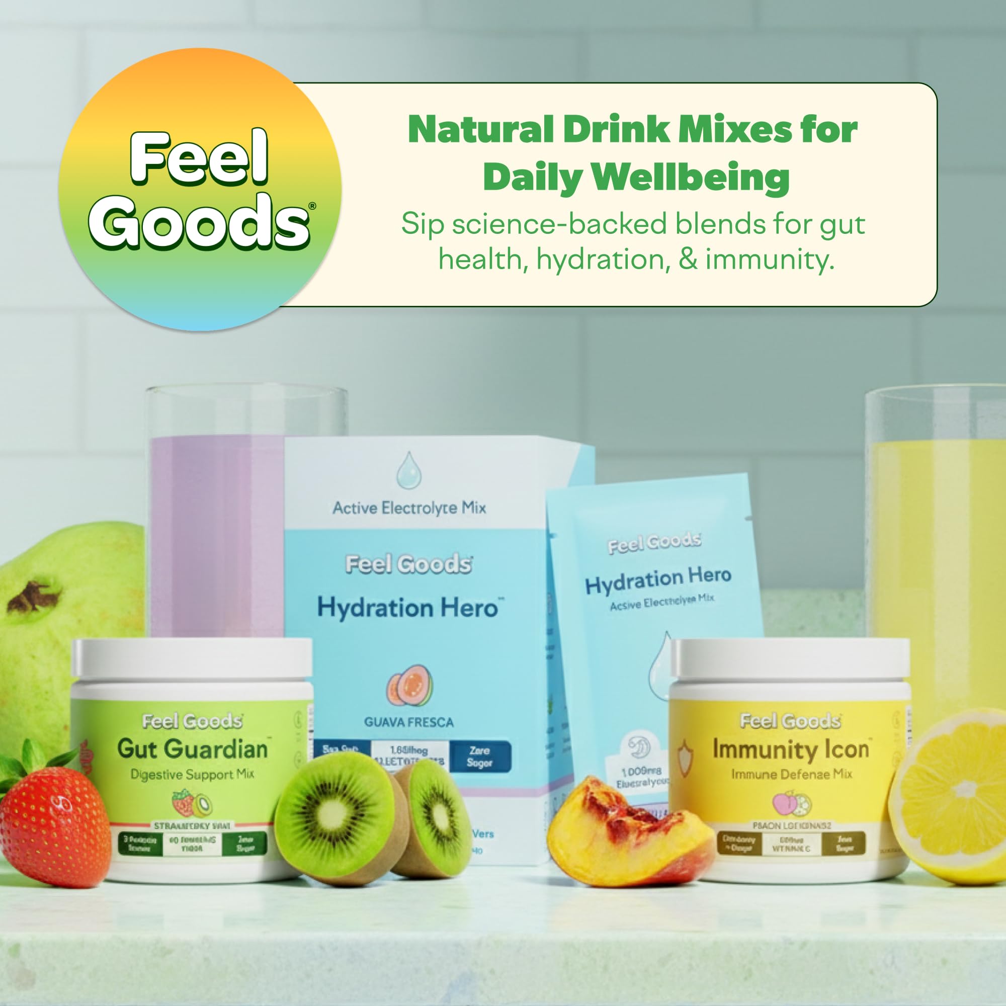 Feel Goods Gut Guardian, Gut Health Powder Packets - Probiotic Fiber Powder with Prebiotics & L Glutamine for Digestive Health, Bloating Relief & Digestion Support - Zero Sugar & Organic Flavor Feel Goods uk supplements