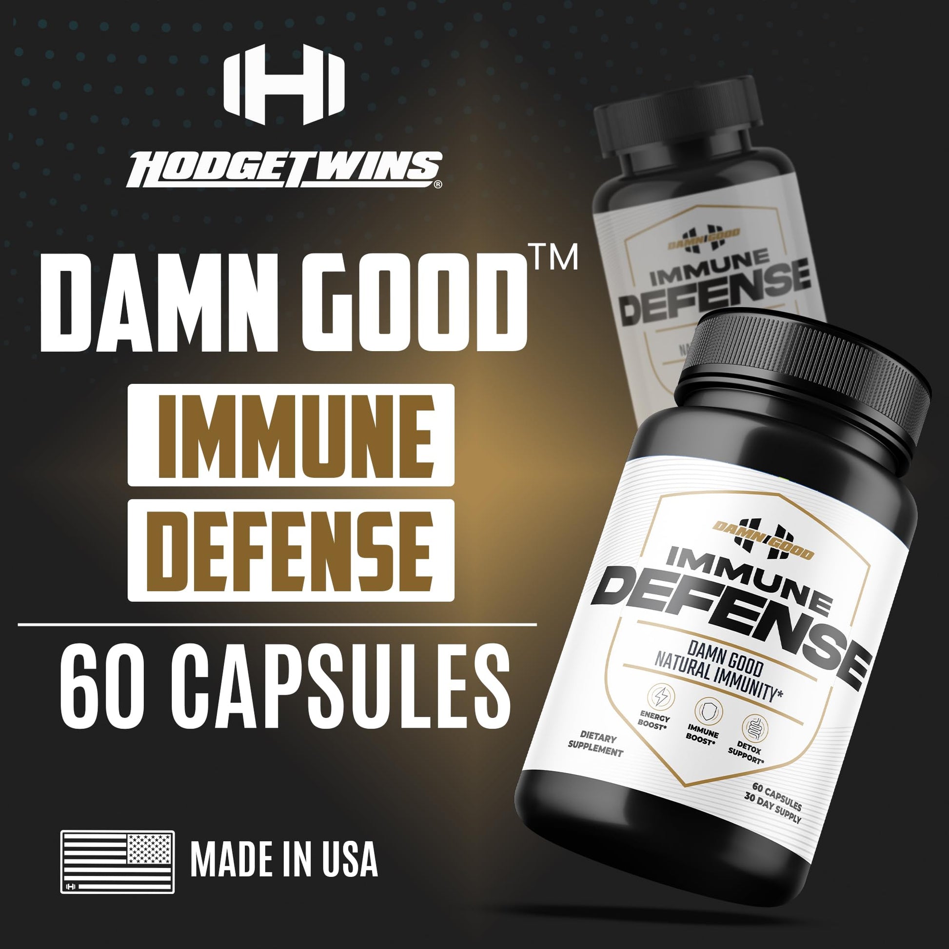 DAMN GOOD The Hodge Twins Immune Defense Supplement (60 Capsules) – Sea Moss Blend Capsules for Everyday Balance, Digestive Support, and Whole-Body Wellness with Vitamins, Minerals, and Botanicals DAMN GOOD uk supplements