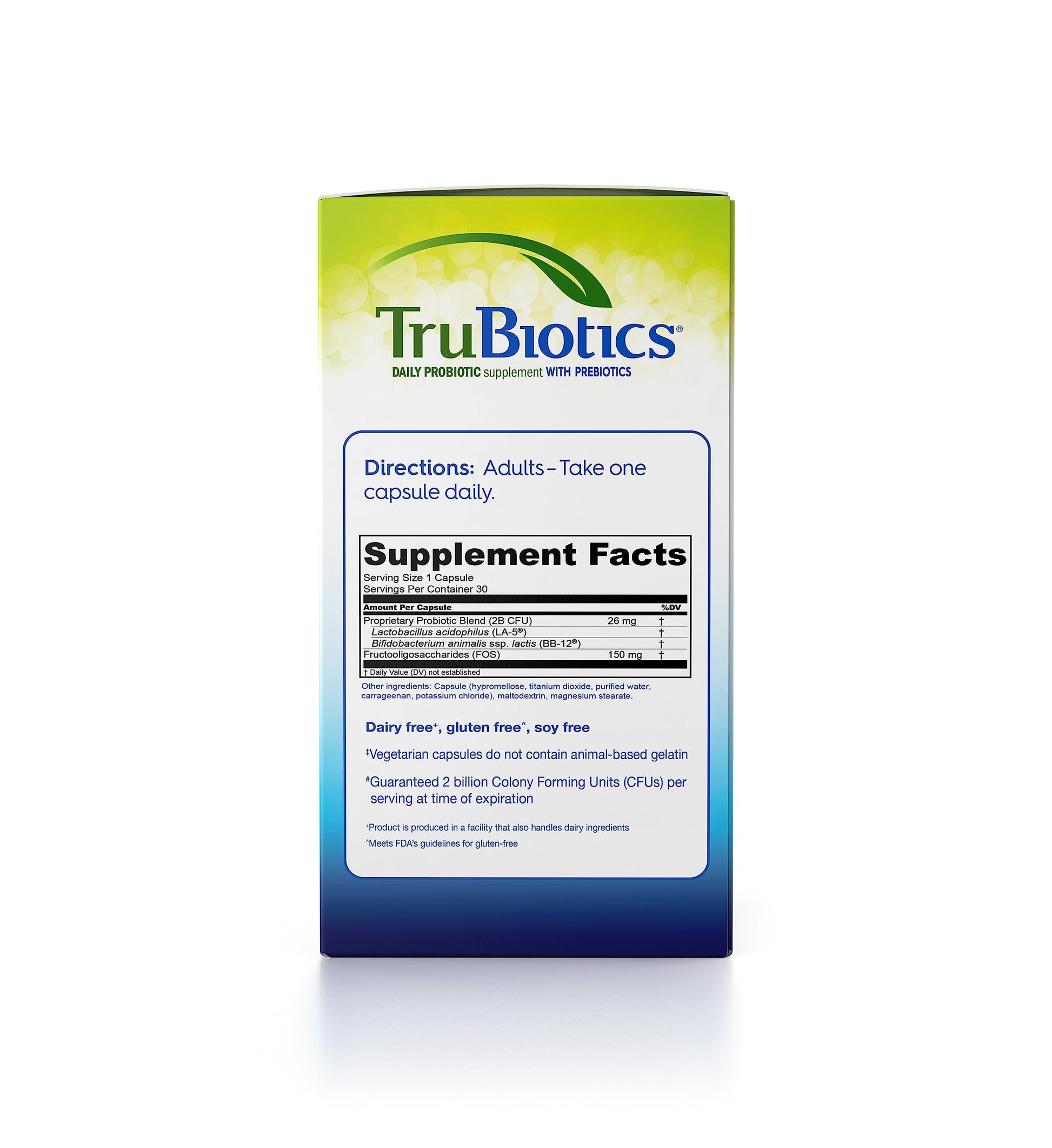 TruBiotics Probiotics for Digestive & Immune Health, Supports Regularity & Helps Relieve Abdominal Discomfort, Gas & Bloating, 2 Clinically Studied Probiotic Strains, Plus Prebiotics, 30 Capsules TruBiotics uk supplements