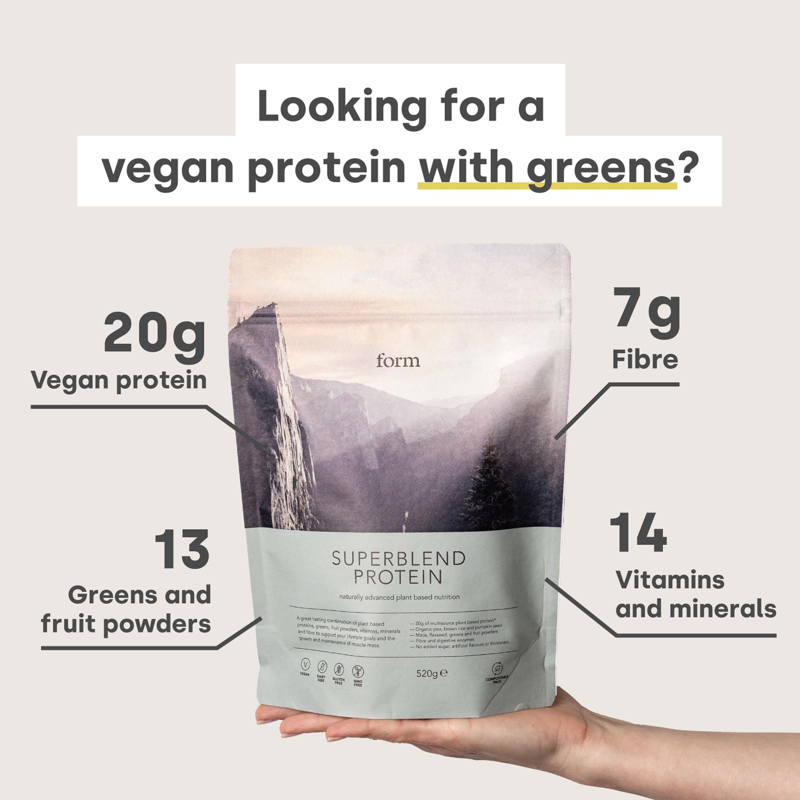 Form Superblend Protein - Vegan Protein Powder with Superfoods, Vitamins and Minerals Form uk supplements