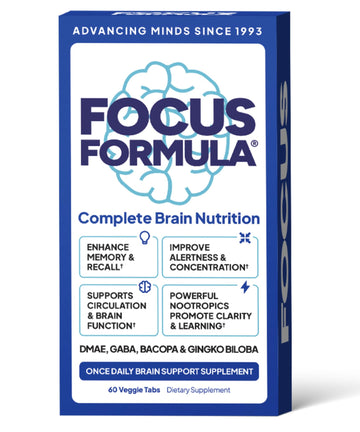 Focus Formula Nootropic Brain Supplement, Focus Capsules for Concentration, Supports Energy, Brain Booster with GABA, DMAE, and BACOPA, Memory Support Supplement, Cognitive Support, 60 Veggie Tablets Focus Formula uk supplements