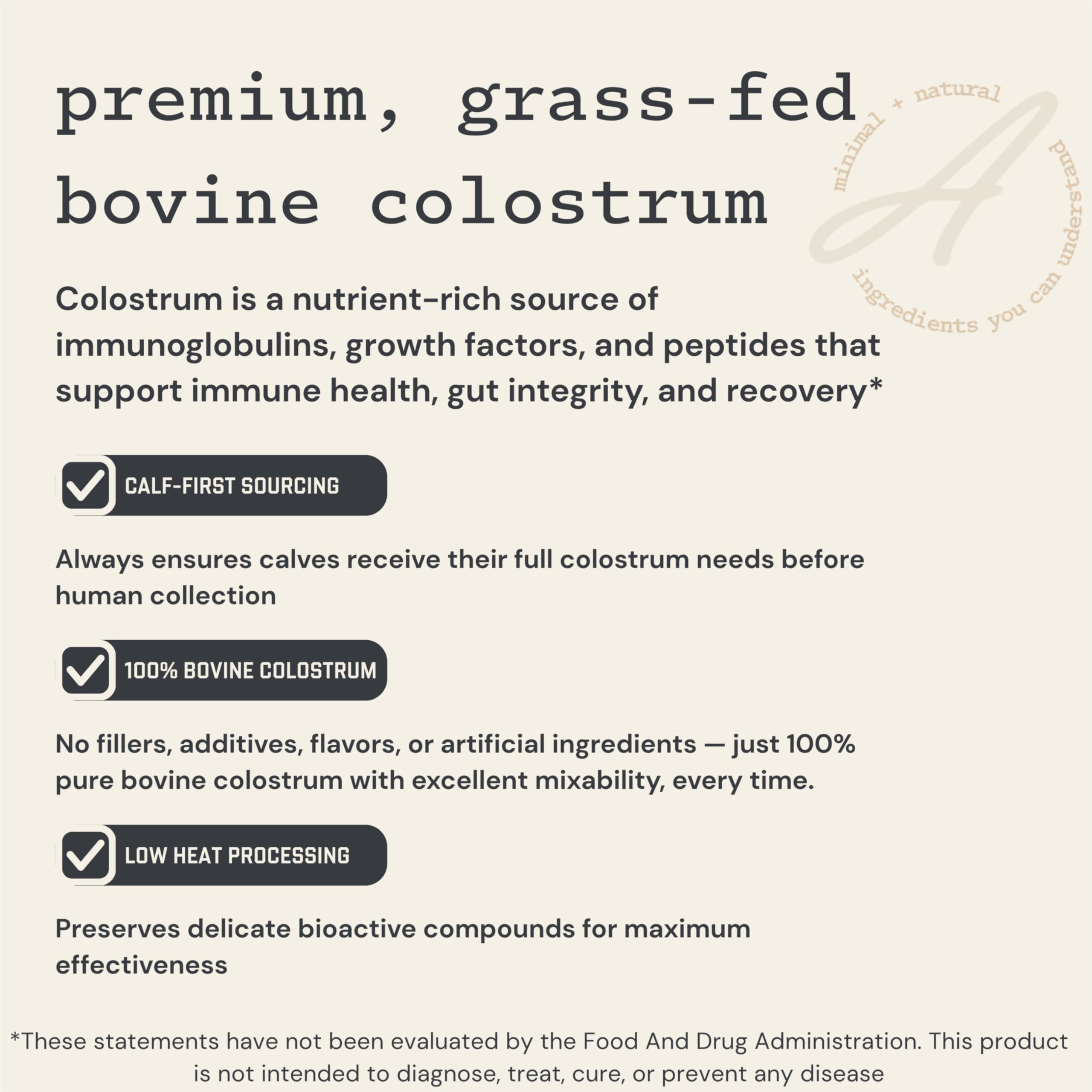 Anea Colostrum - Unflavored | Rich in Immunoglobulins & Lactoferrin | Supports Gut Health, Immunity & Recovery | Calf-First Promise | Made in USA | Made in GMP Facility Anea Nutrition uk supplements