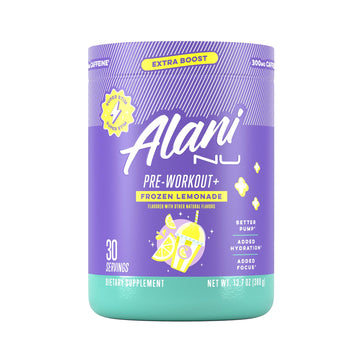 Alani Nu Pre Workout+ Powder Frozen Lemonade, Extra Boost, Sugar Free, 300mg Caffeine, L-Theanine, Beta-Alanine, Citrulline, 30 Servings Alani Nu uk supplements
