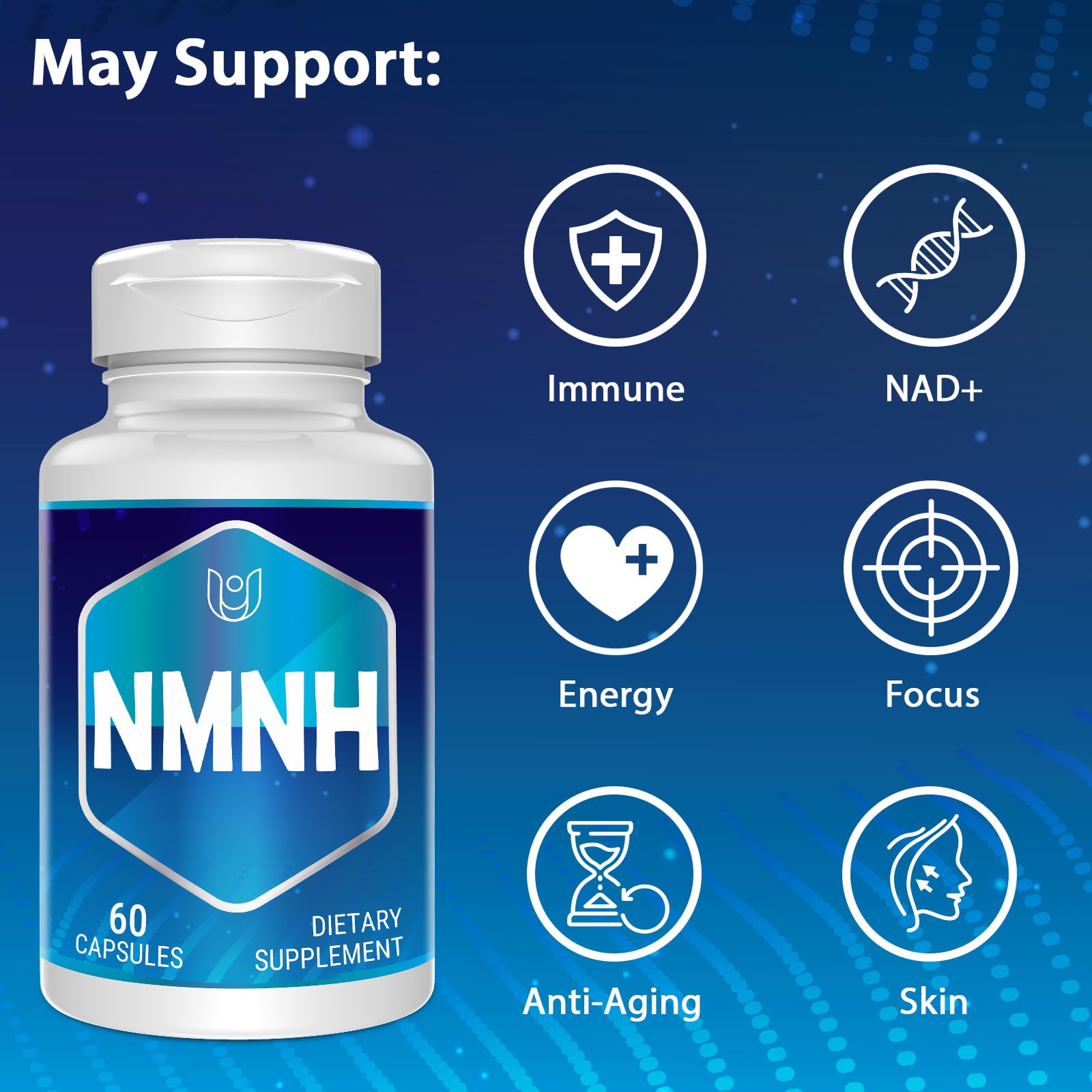 NMNH (Dihydronicotinamide Mononucleotide), NAD Supplement to Boost NAD+ Levels as We Age (May Be More Effective Than Nicotinamide Riboside), NMNH Supplement for Anti-Aging, 60 Capsules (60 Servings) Ucessuyy uk supplements