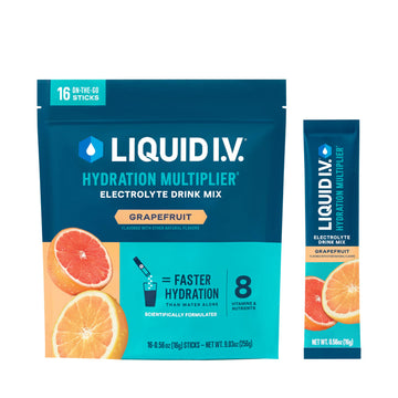 Liquid I.V.® Hydration Multiplier - Grapefruit | Electrolyte Powder Drink Mix | 1 Pack (16 Servings) Liquid I.V. uk supplements