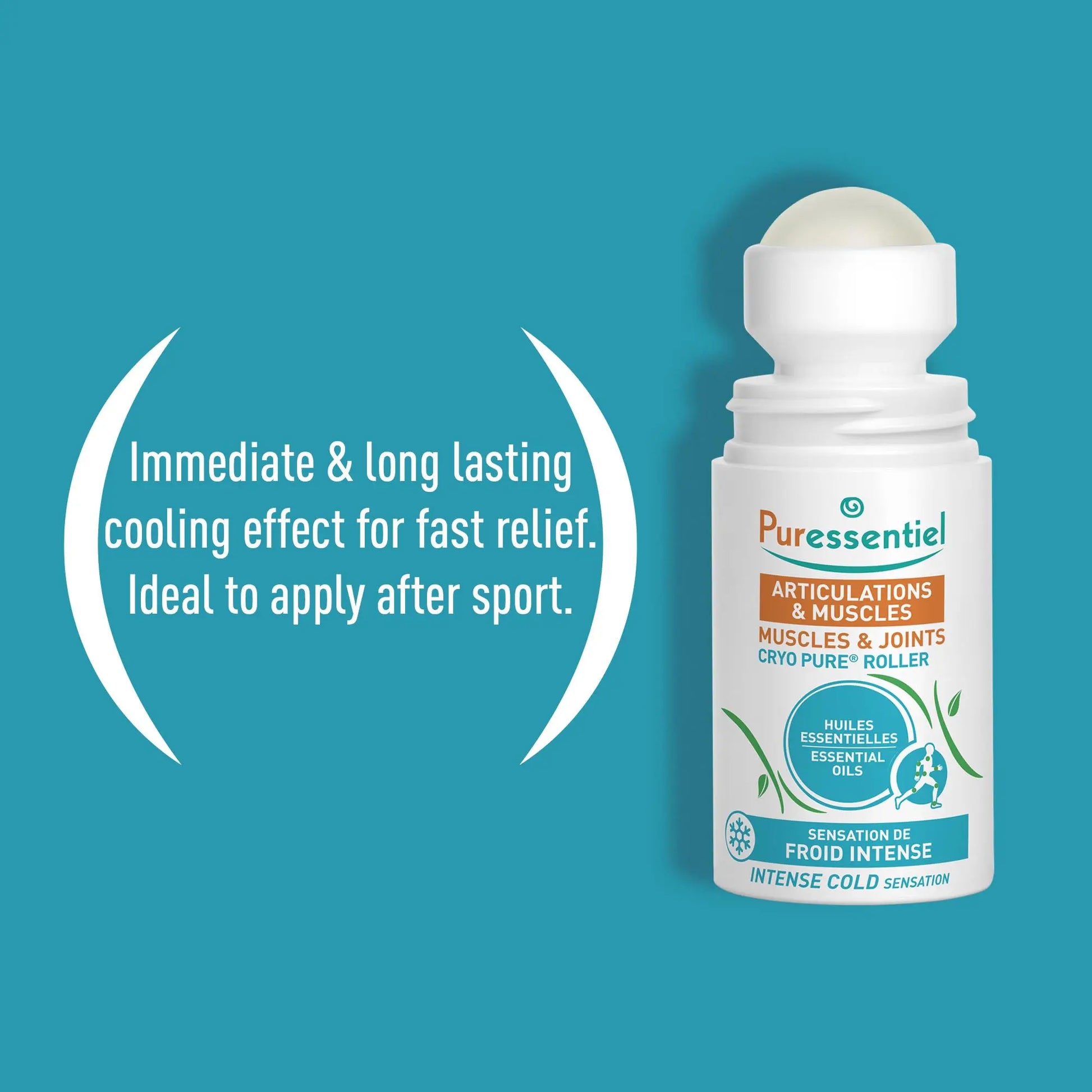 Puressentiel Muscles and Joints Cryo Pure Roller - Natural Menthol and Essential Oils Soothe Muscles - Long Lasting Cooling Sensation - 2.5 oz Puressentiel uk supplements