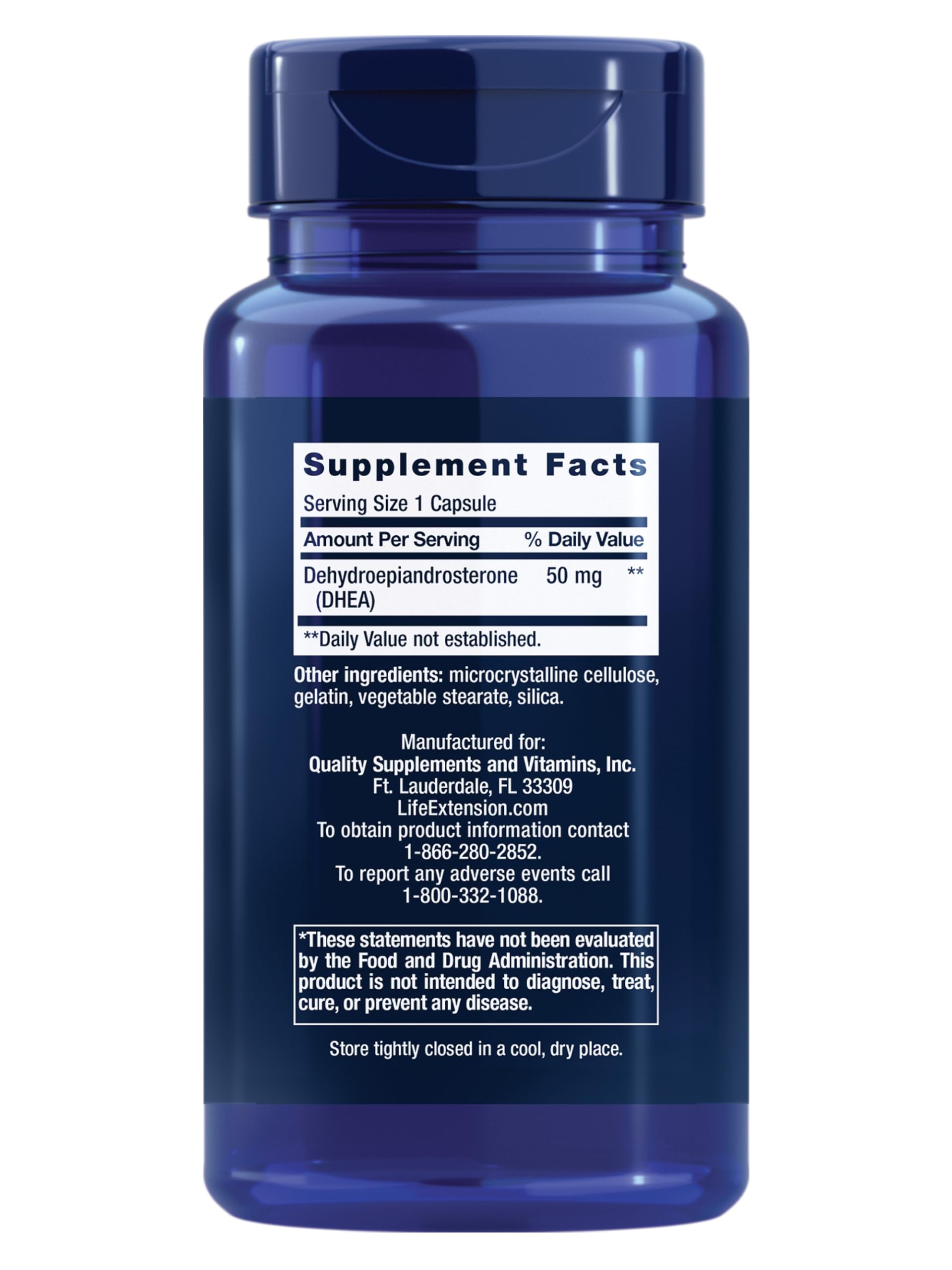 Life Extension DHEA 50 mg – Hormone Balance Supplement, Memory, Muscle Mass and Bone Density Support, Healthy Sex Drive, Gluten-Free, Non-GMO, 60 Capsules Life Extension uk supplements