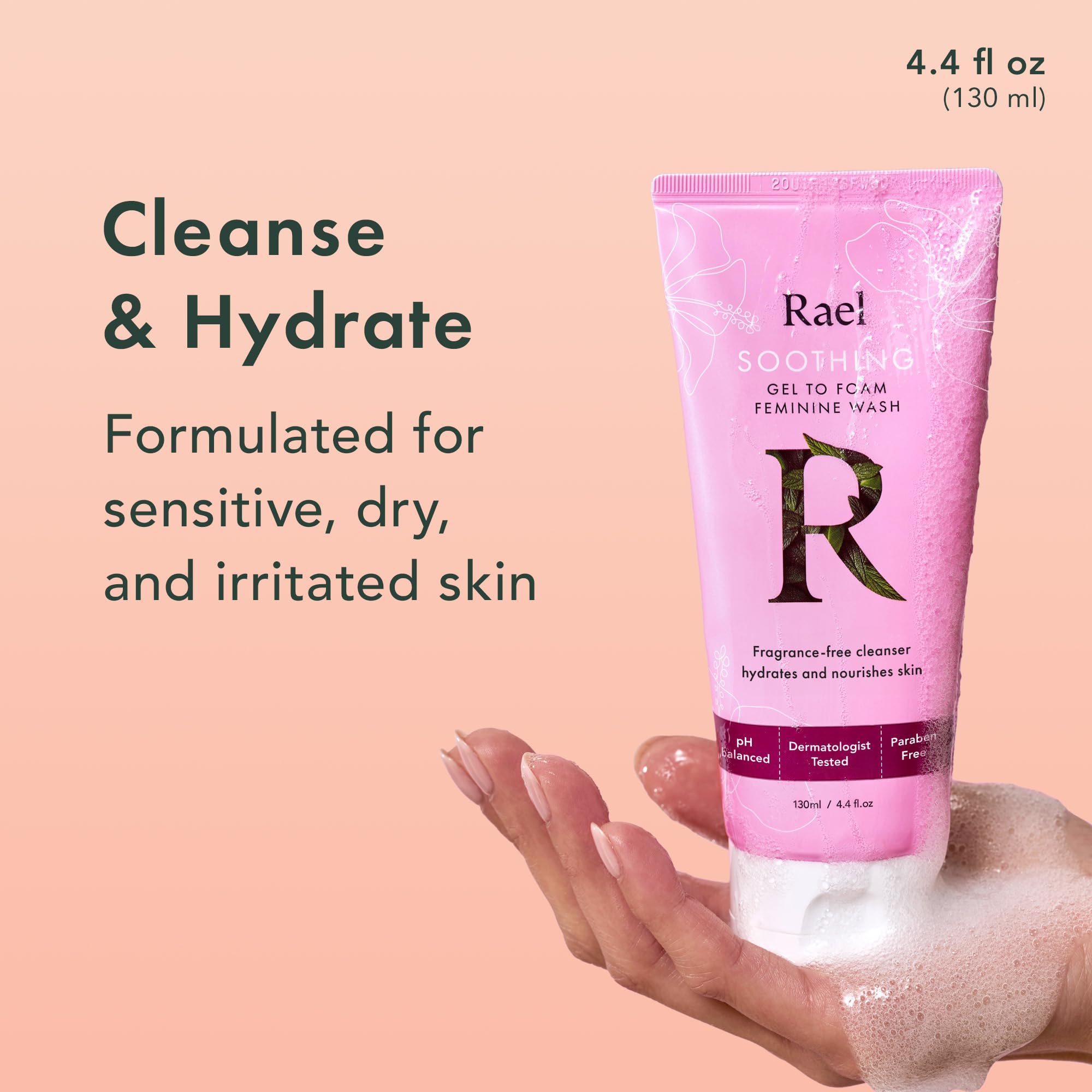 Rael Feminine Wash, Soothing Gel to Foam Wash - pH Balance Feminine Wash for Women, Intimate Wash Rael uk supplements