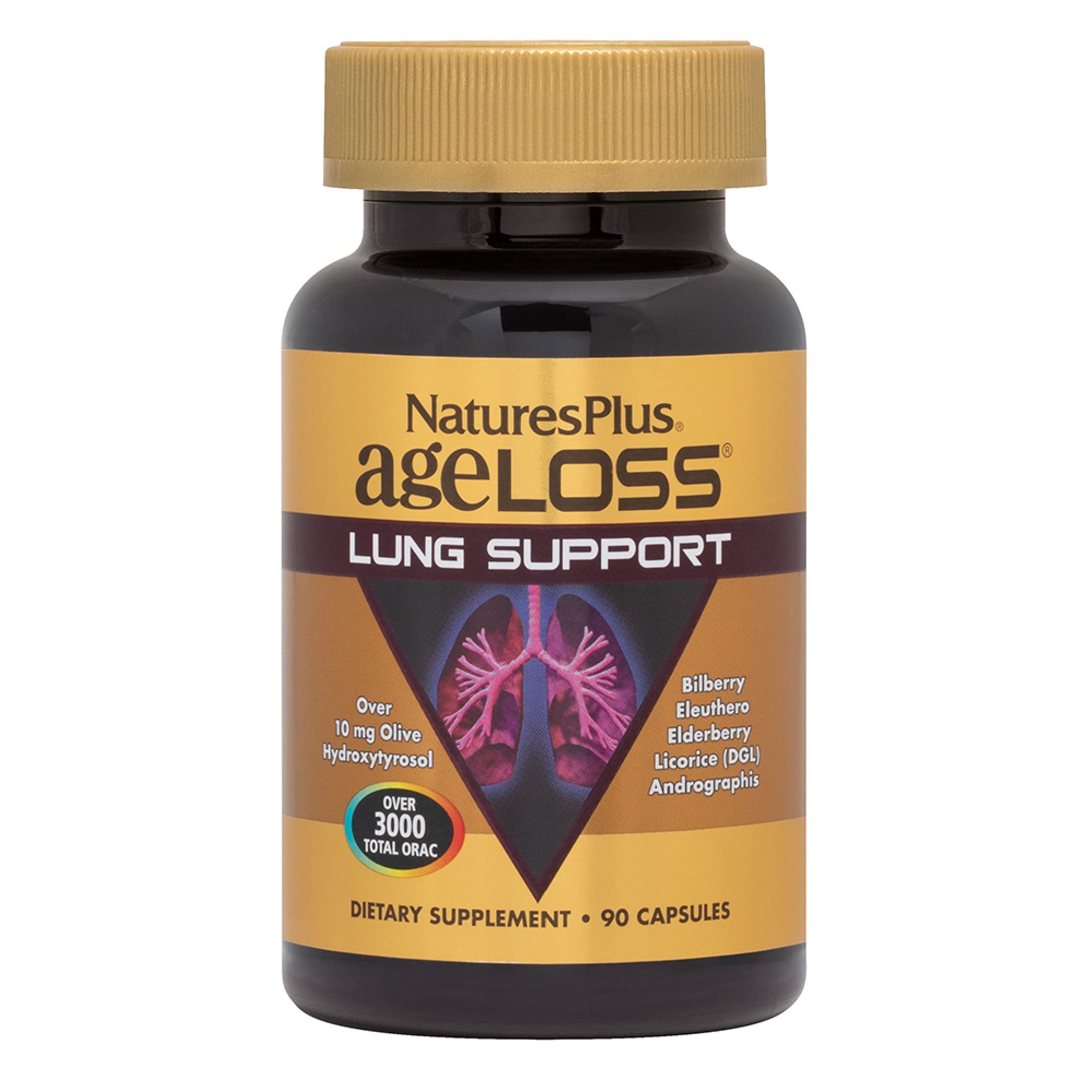 NaturesPlus AgeLoss Lung Support - 90 Capsules - Vegetarian, Gluten Free - 30 Servings NaturesPlus uk supplements