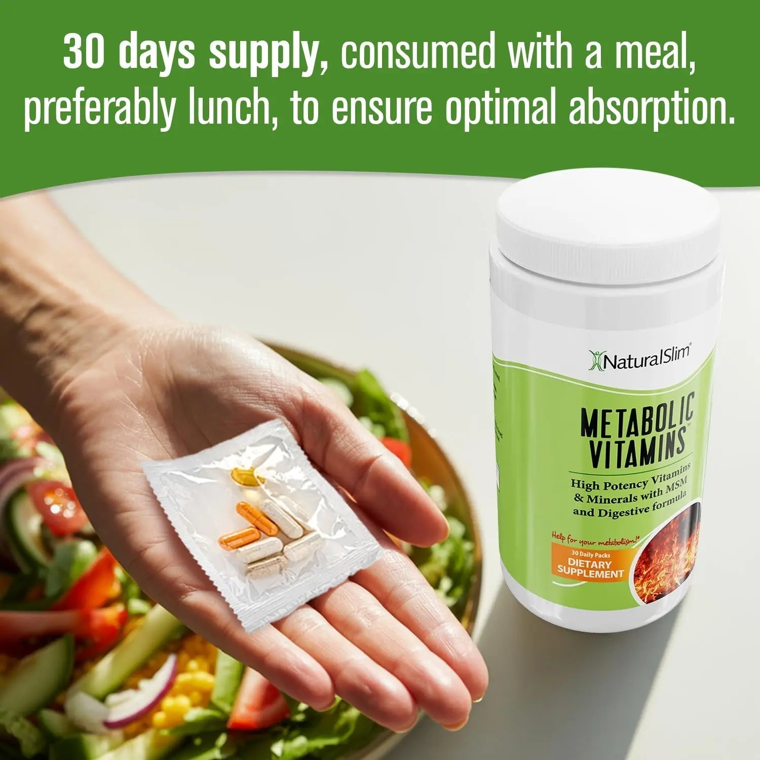 NaturalSlim Metabolic Vitamins - Combination of High Potency Multivitamins, Minerals, B Complex, Msm, & Digestive Formula Supplements NaturalSlim uk supplements