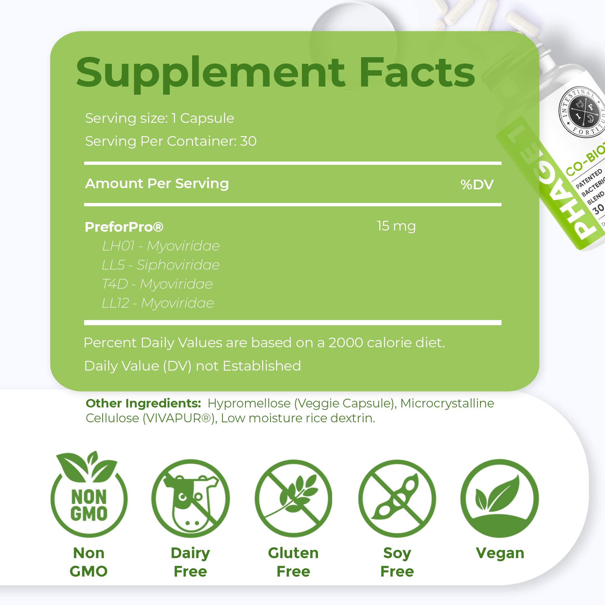 Intestinal Fortitude Phage 1 - Ultimate Gut Health Supplement, Total Restore Intestinal Defense, Patented Bacteriophage Blend for Gut Support, Digestive & Immune System Health, Destroy Bad Bacteria Intestinal Fortitude uk supplements