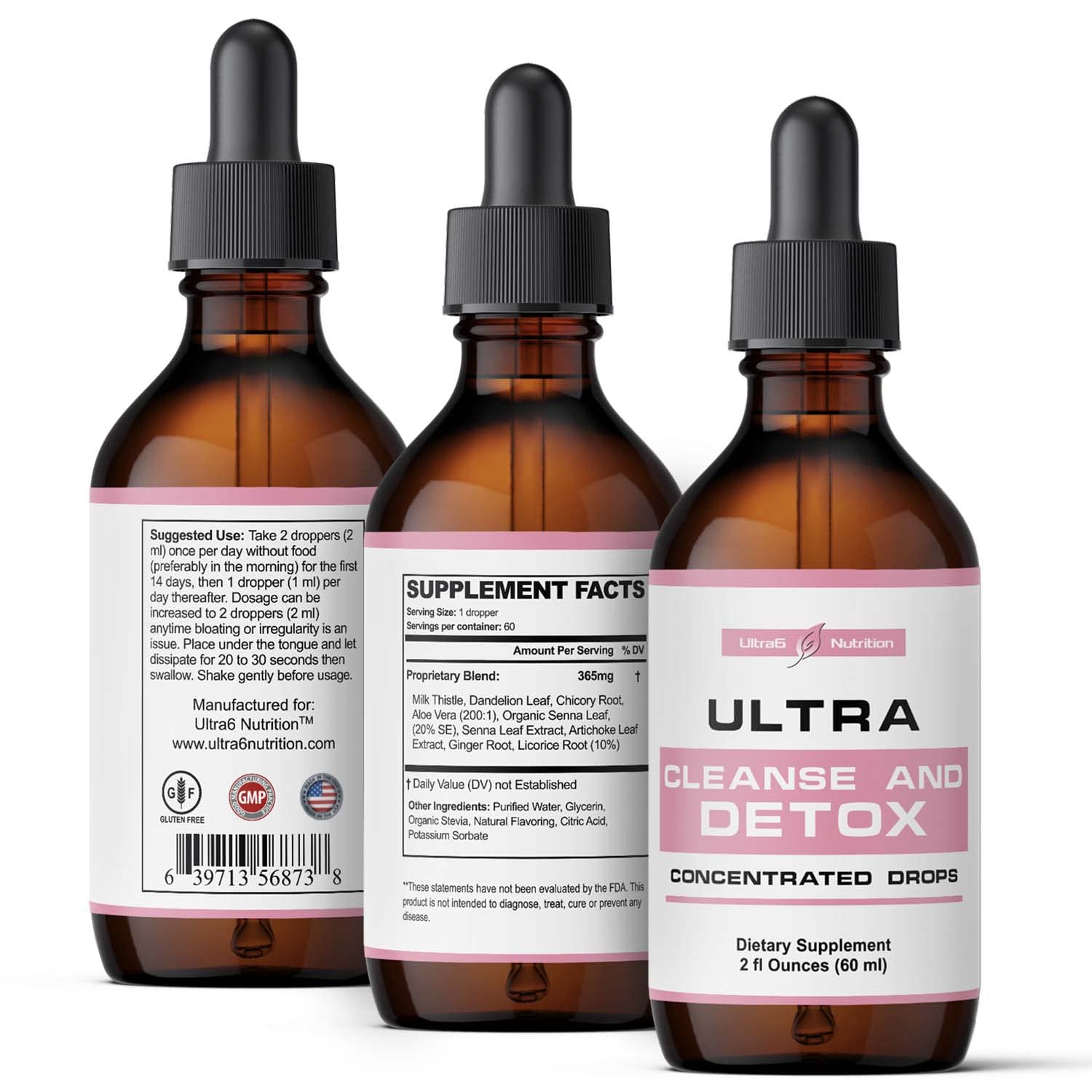 Liver Cleanse Detox & Repair Drops with Milk Thistle Extract, Dandelion Root Extract & Artichoke Ultra6 Nutrition uk supplements