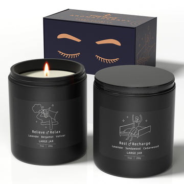 TRINIDa Large Sleep Scented Candles, Black Jar Natural Soy Candles for Home Scented, Candle Gift TRINIDa uk supplements