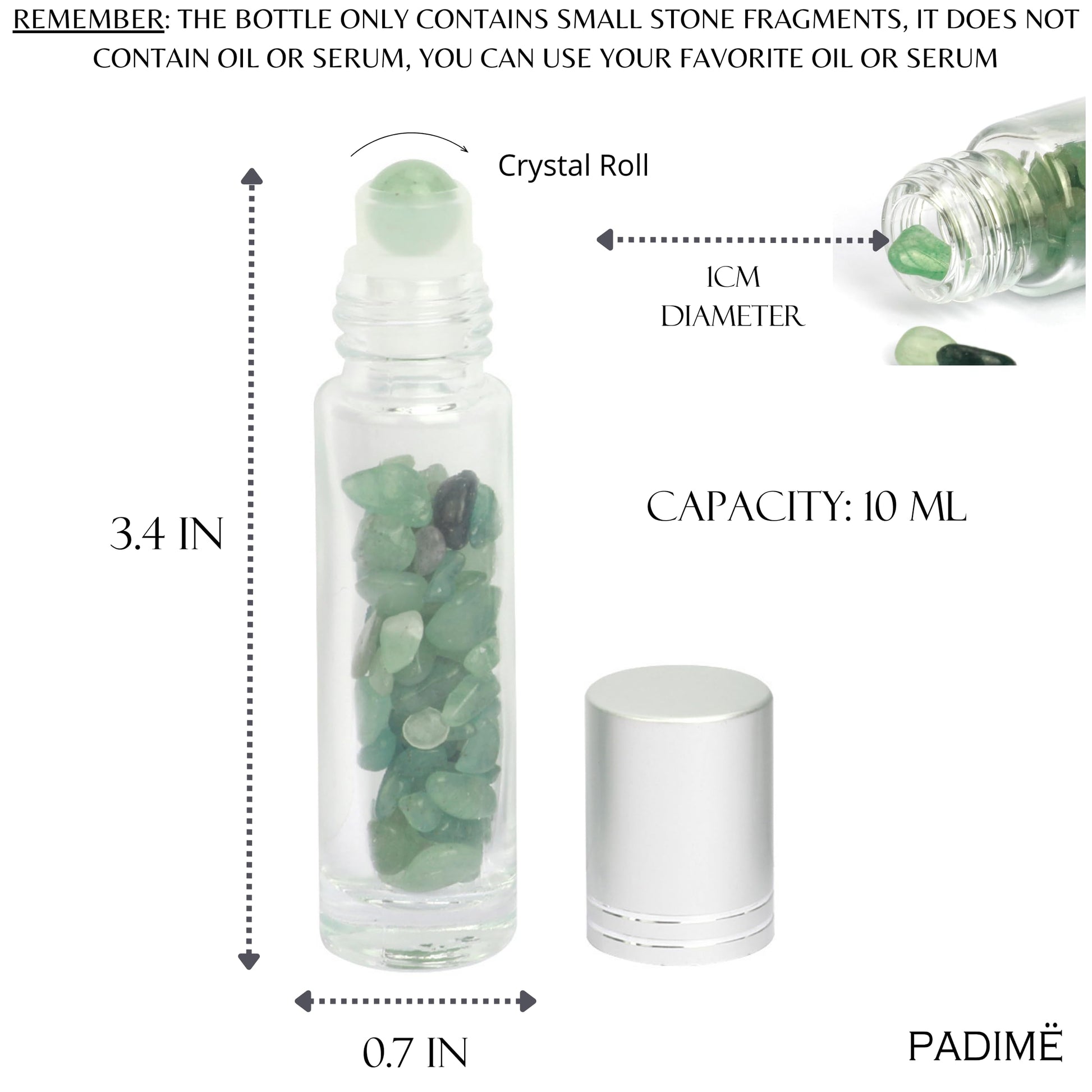 Padime 2 pcs | Premium Set | Real Jade Gua Sha Tool for Facial Skin Care + Glass Bottle for Your Oil Padimë uk supplements