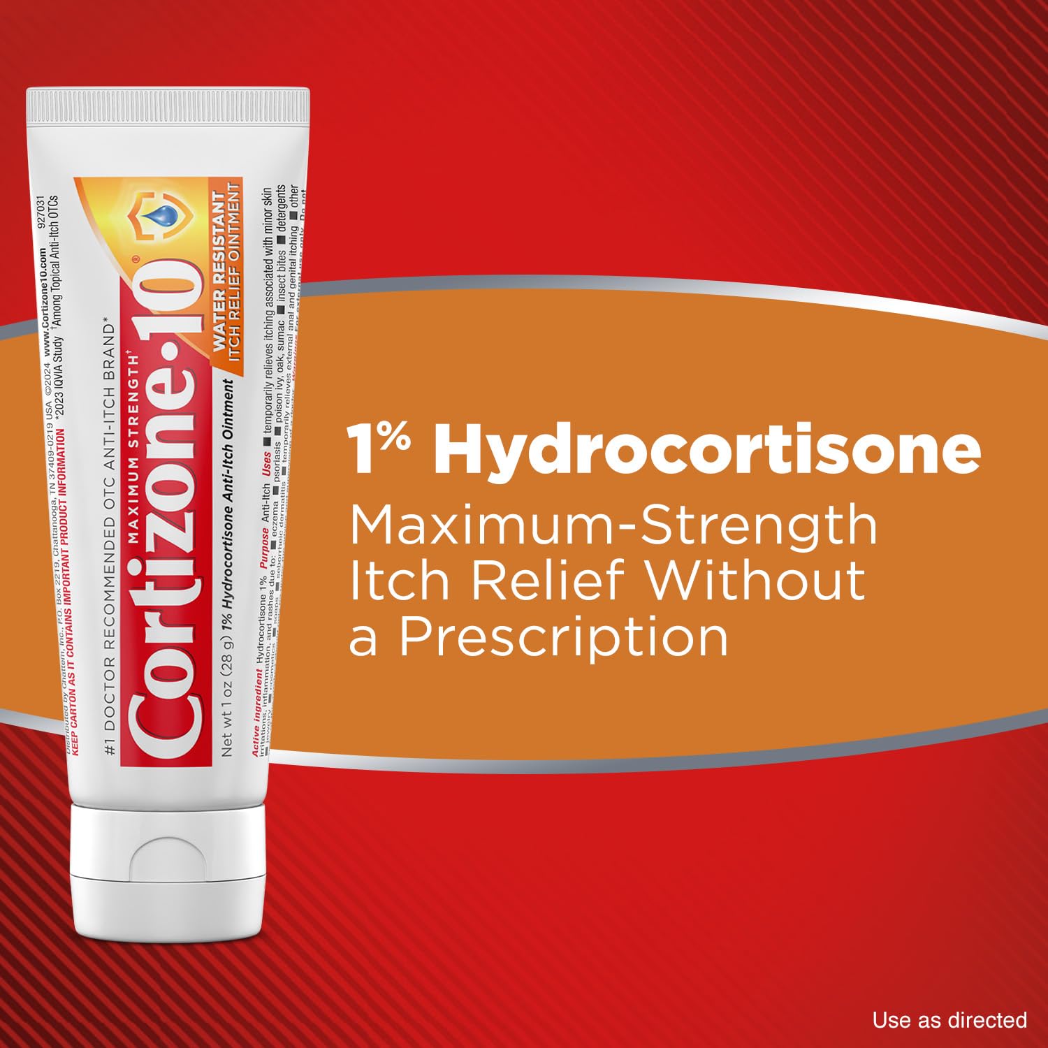 Cortizone-10 Maximum Strength Water Resistant Itch Relief Ointment, 1% Hydrocortisone, Fast-Acting, Anti-Itch Cream for Bug Bites, Rash, Eczema, Psoriasis, Poison Ivy, Oak, Sumac & More, 1 oz Cortizone 10 uk supplements