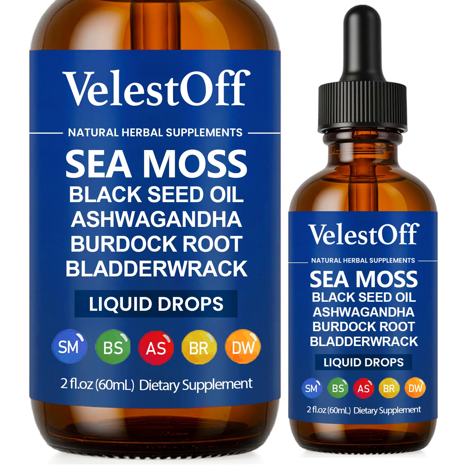 Velestoff Irish Seamoss Thyroid Hormone Regulator, Velestoff Thyroid Support Drops | Sea Moss, Black Seed Oil, Ashwagandha, Burdock Root, Bladderwrack, Hormone Balance & Support - 2 FL.OZ (1 Pcs) Velestoff uk supplements