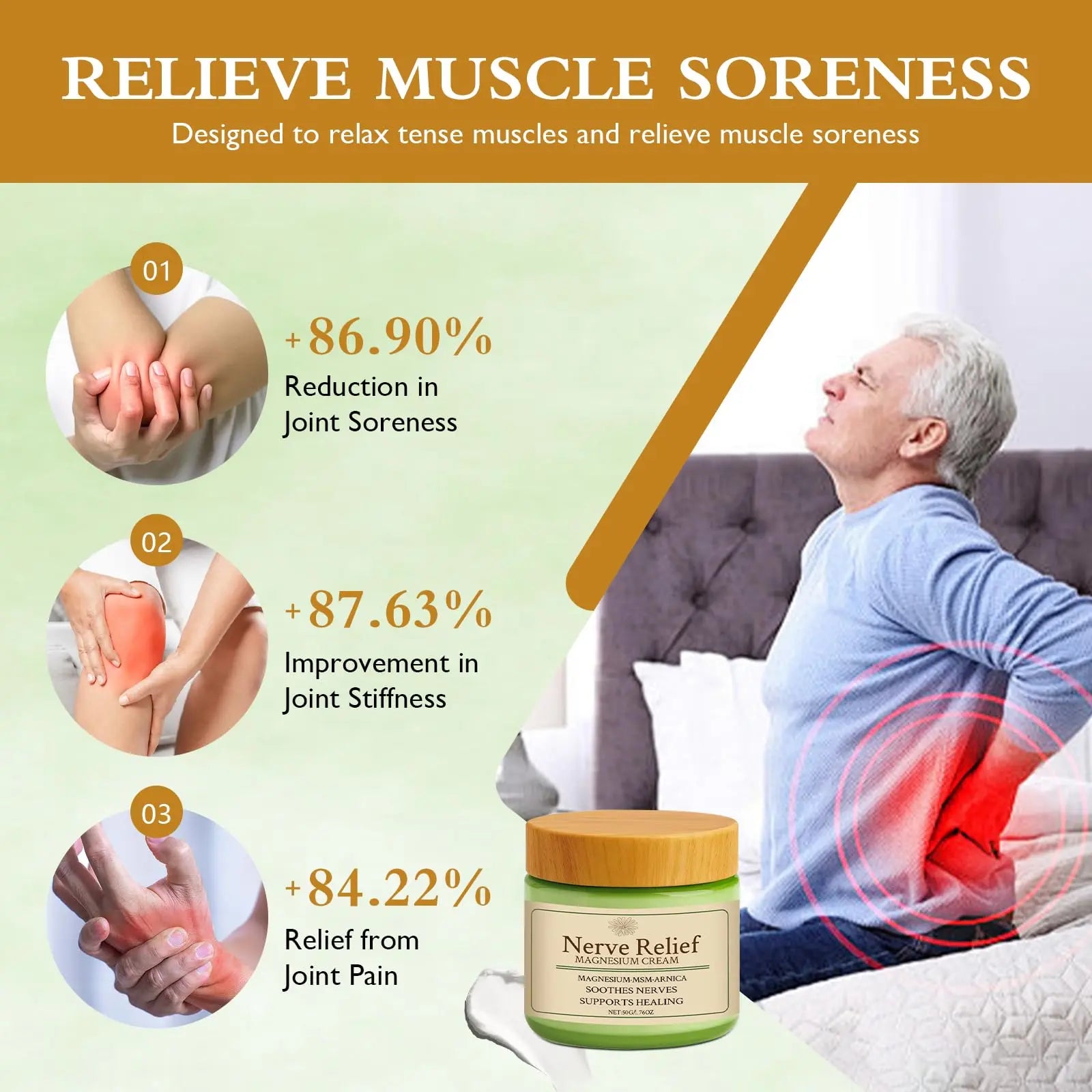 Vincofoo Nerve Relief Magnesium Cream with MSM & Arnica, Soothes Nerves & Daily Soothing Support Vincofoo uk supplements