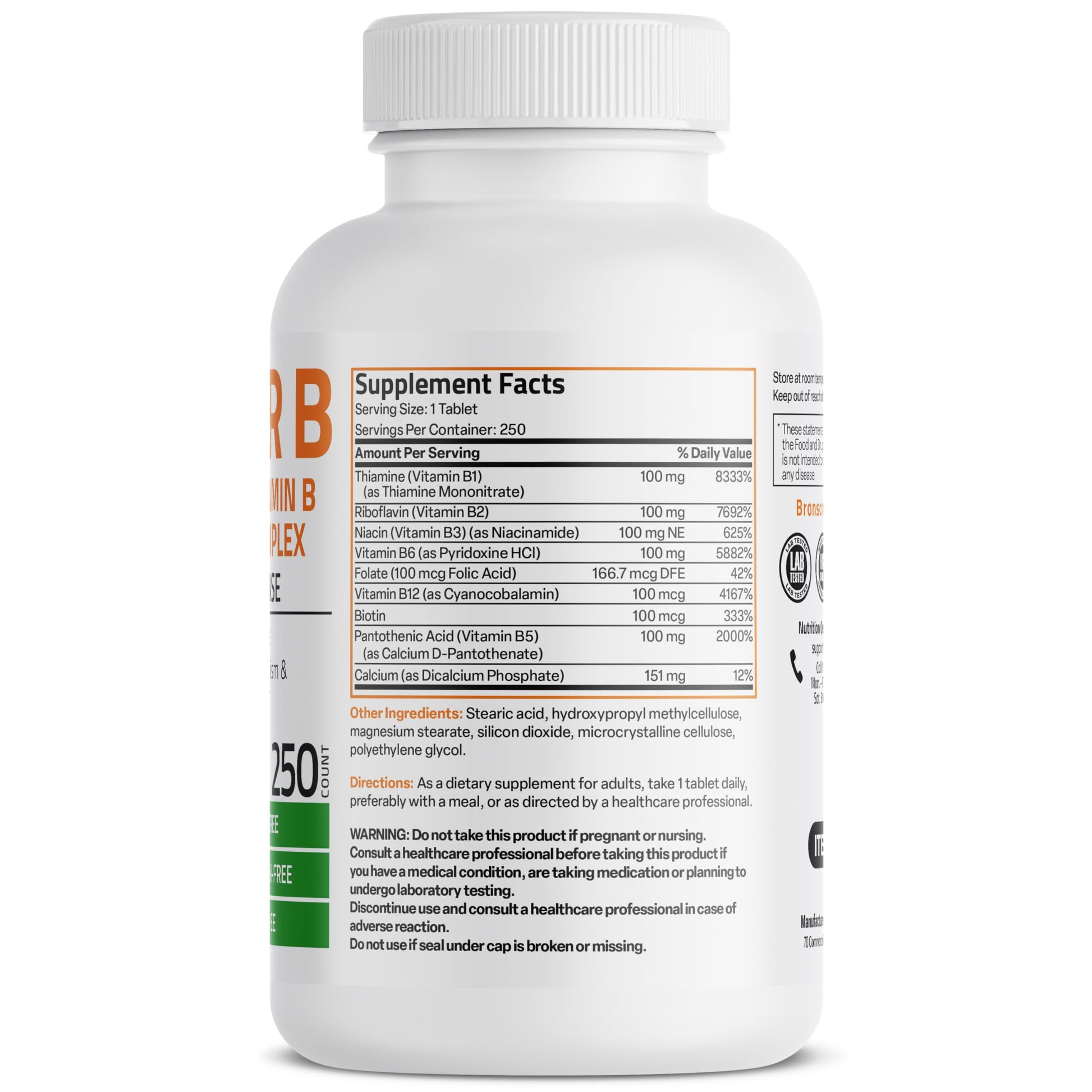 Bronson Super B 100 Vitamin B Complex Sustained Release Contains All B Vitamins Bronson uk supplements