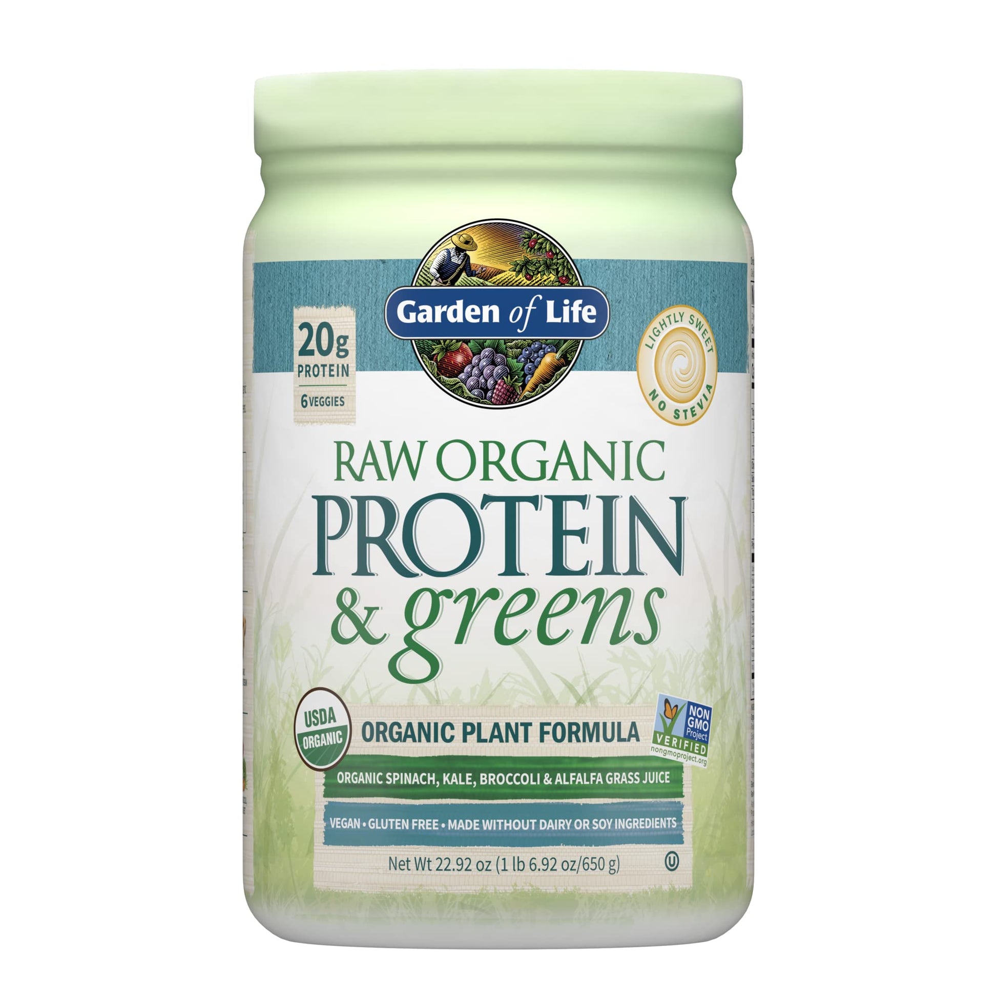 Garden of Life Raw Organic Protein & Greens Lightly Sweet, Vegan Protein Powder Garden of Life uk supplements