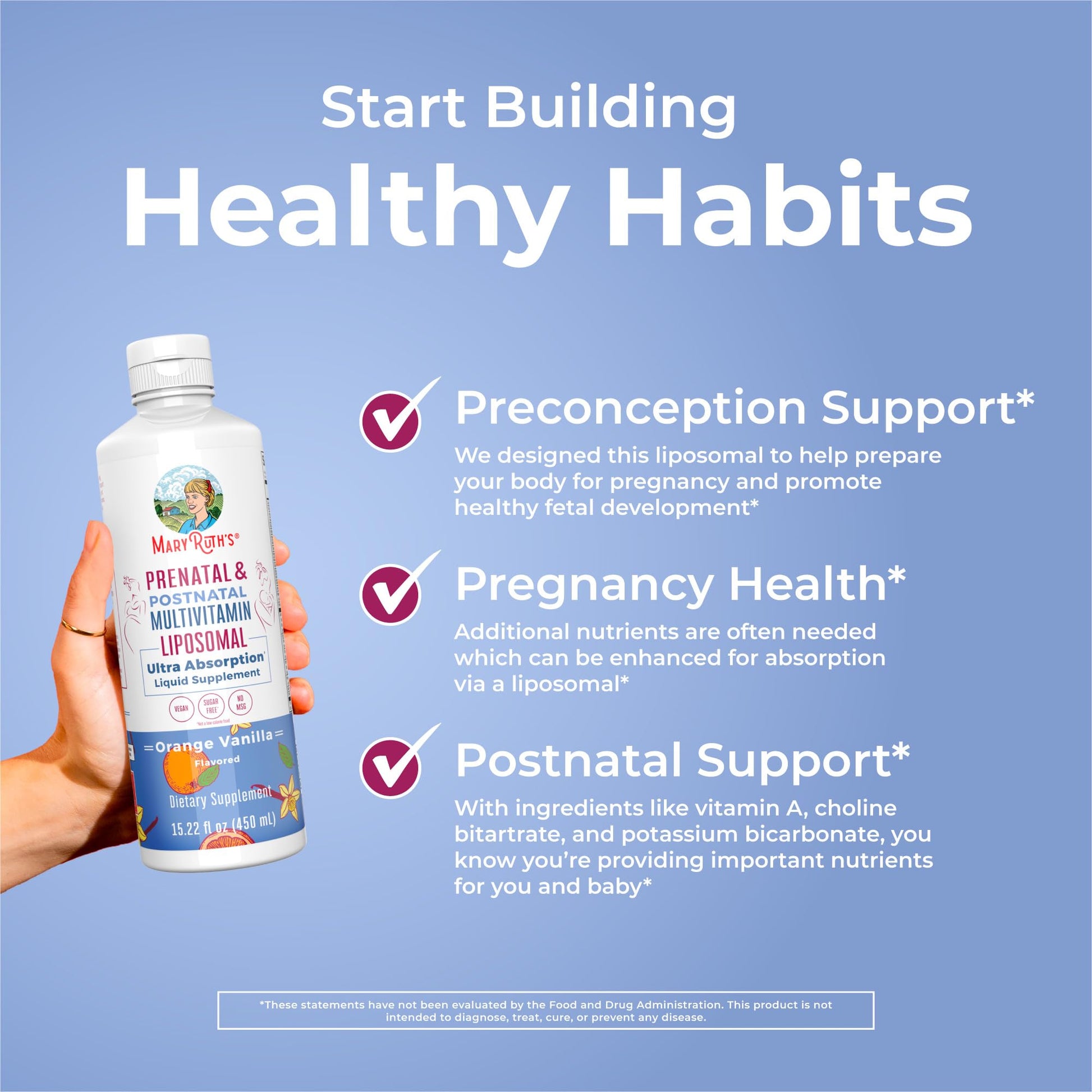 MaryRuth Organics Prenatal & Postnatal Multivitamin for Women | Sugar Free | Formulated for Pre-Conception, Pregnancy & Nursing | Prenatal Vitamins | Vegan | Non-GMO | Gluten Free | 30 Servings MARYRUTH'S uk supplements