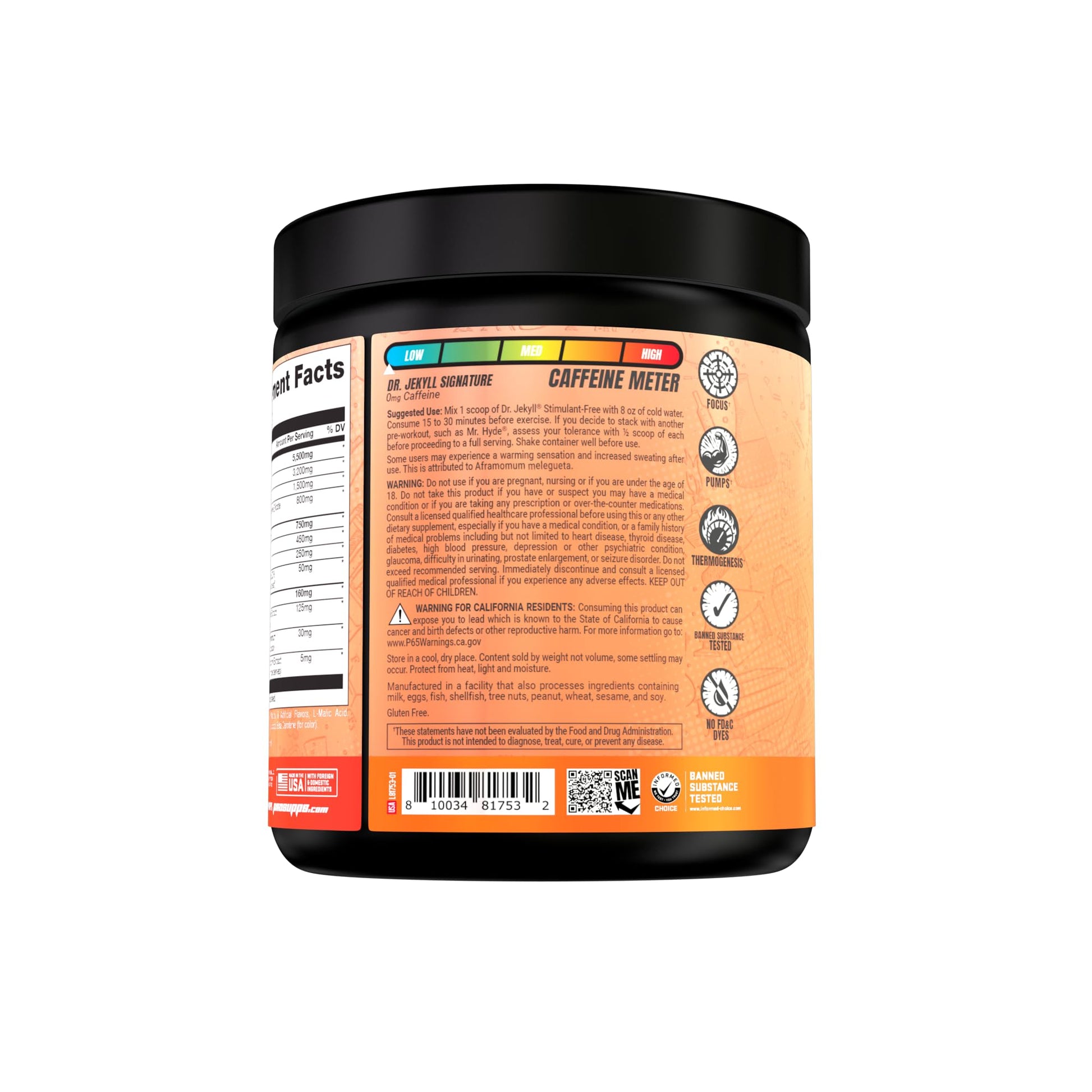 PROSUPPS Dr. Jekyll Signature Pre-Workout Powder, Stimulant & Caffeine Free, Intense PROSUPPS uk supplements