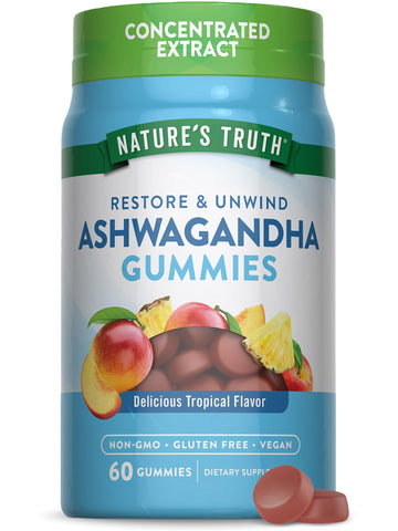 Nature's Truth Ashwagandha Gummies | 60 Count | Tropical Flavor | Vegan, Non-GMO, & Gluten Free Supplement Nature's Truth uk supplements
