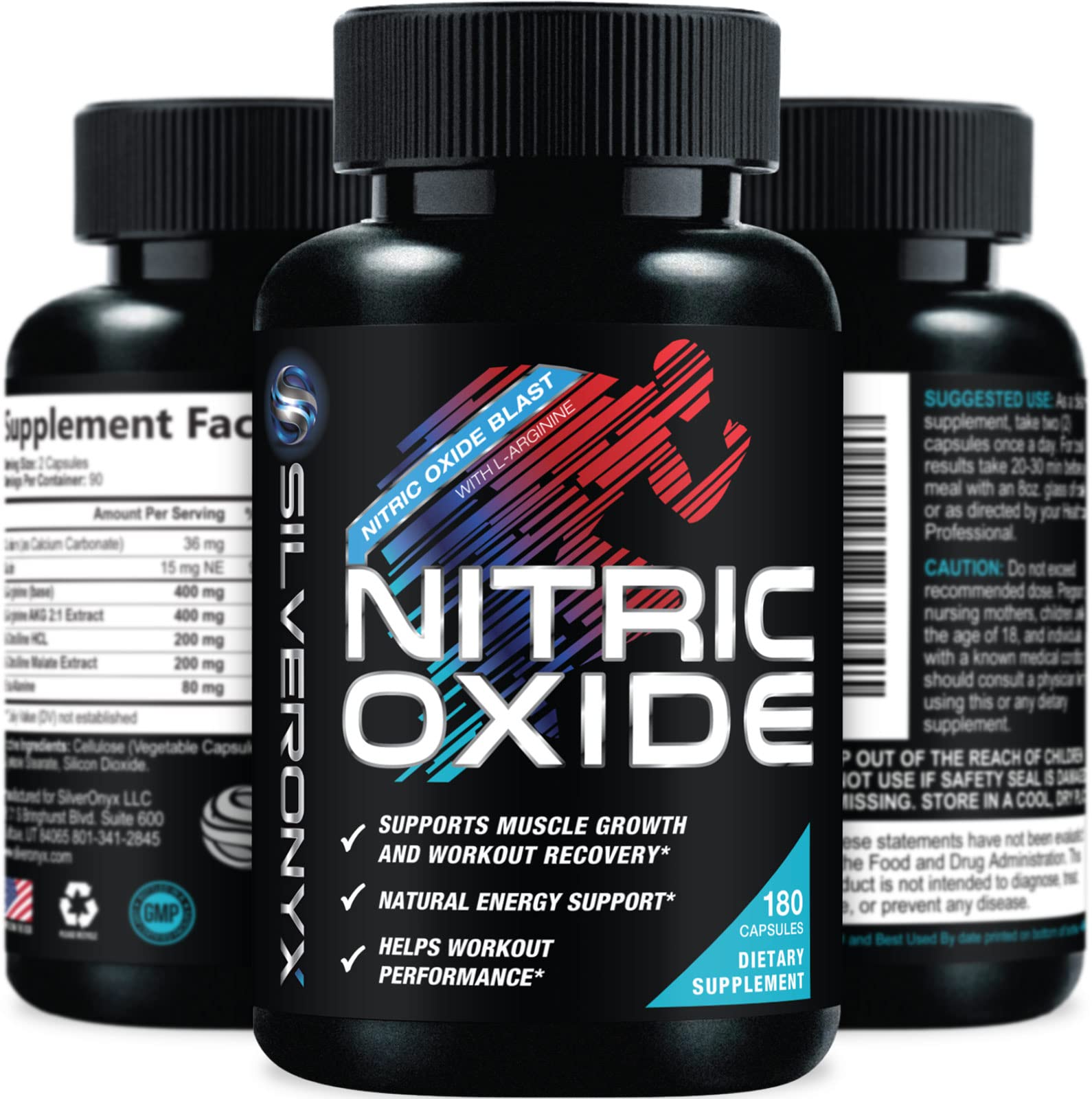 Extra Strength Nitric Oxide Supplement L Arginine 3X Strength - Citrulline Malate, AAKG SILVERONYX uk supplements