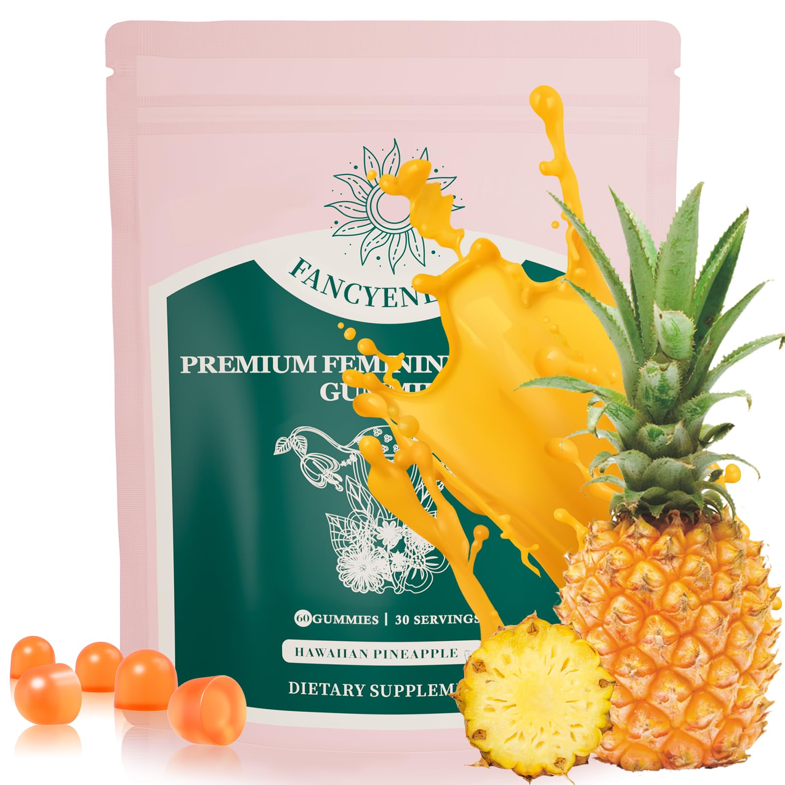 Shytrouy Premium Feminine Balance Gummies for Women, Vaginal Probiotics - pH Balance & Immune Defense Support for Feminine Health, Hawaiian Pineapple Flavor - 60 Count Shytrouy uk supplements