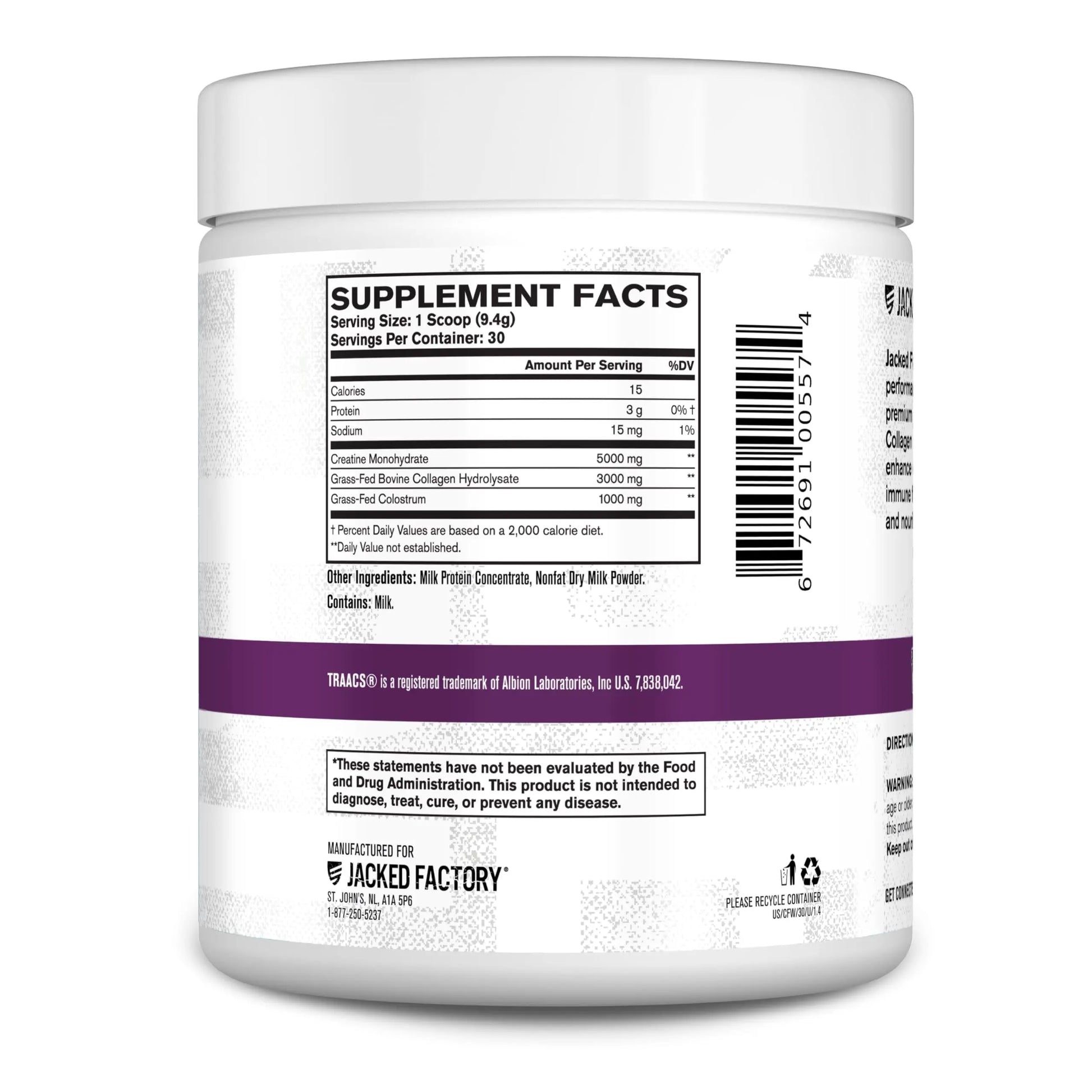Jacked Factory Creatine for Women - Creatine Monohydrate with Collagen + Colostrum to Support Workout Performance, Lean Muscle Growth, Healthy Hair, Skin, Jacked Factory uk supplements