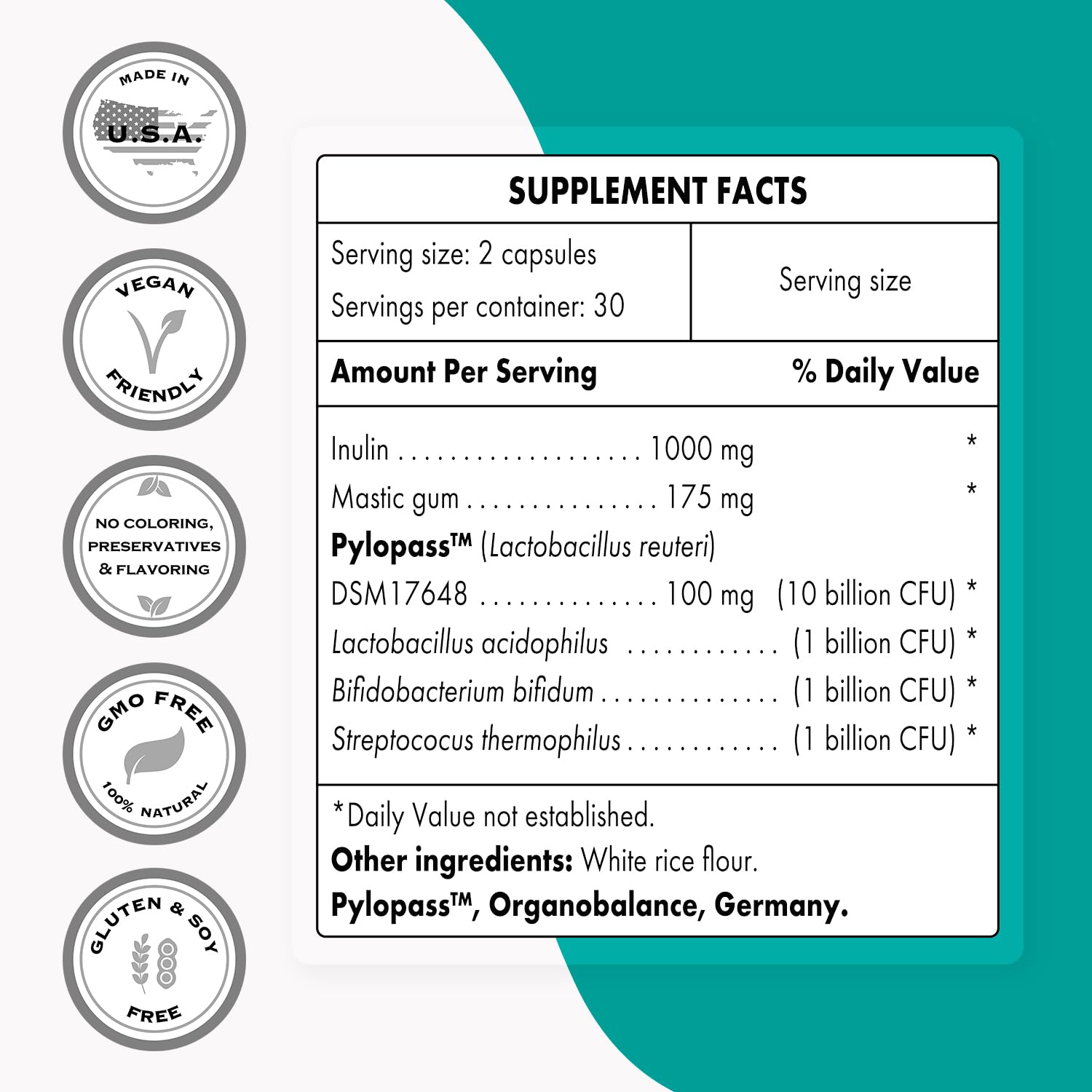 Supersmart - H. Pylori Fight Advanced Formula (Mastic Gum, Probiotics & Prebiotic) Supersmart uk supplements