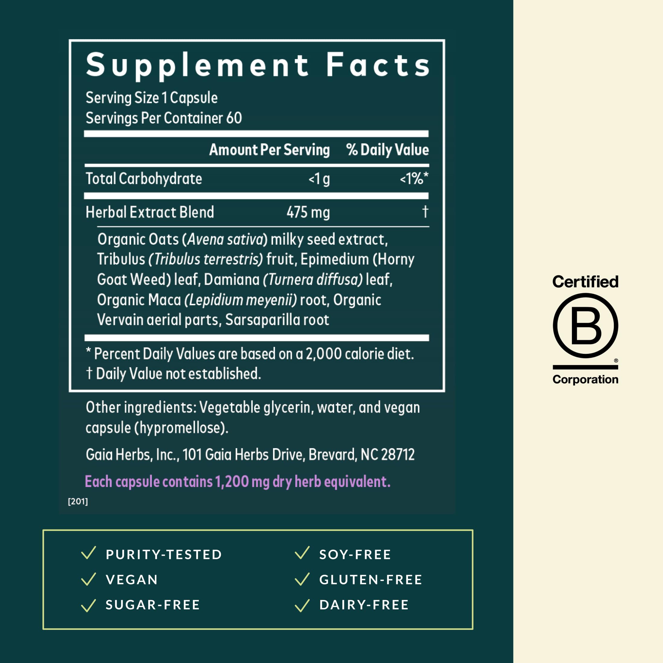 Gaia Herbs Womens Libido - Supports Energy to Maintain Healthy Libido* - with Tribulus & Horny Goat Weed - 60 Vegan Liquid Phyto-Caps (60 Servings) Gaia Herbs uk supplements