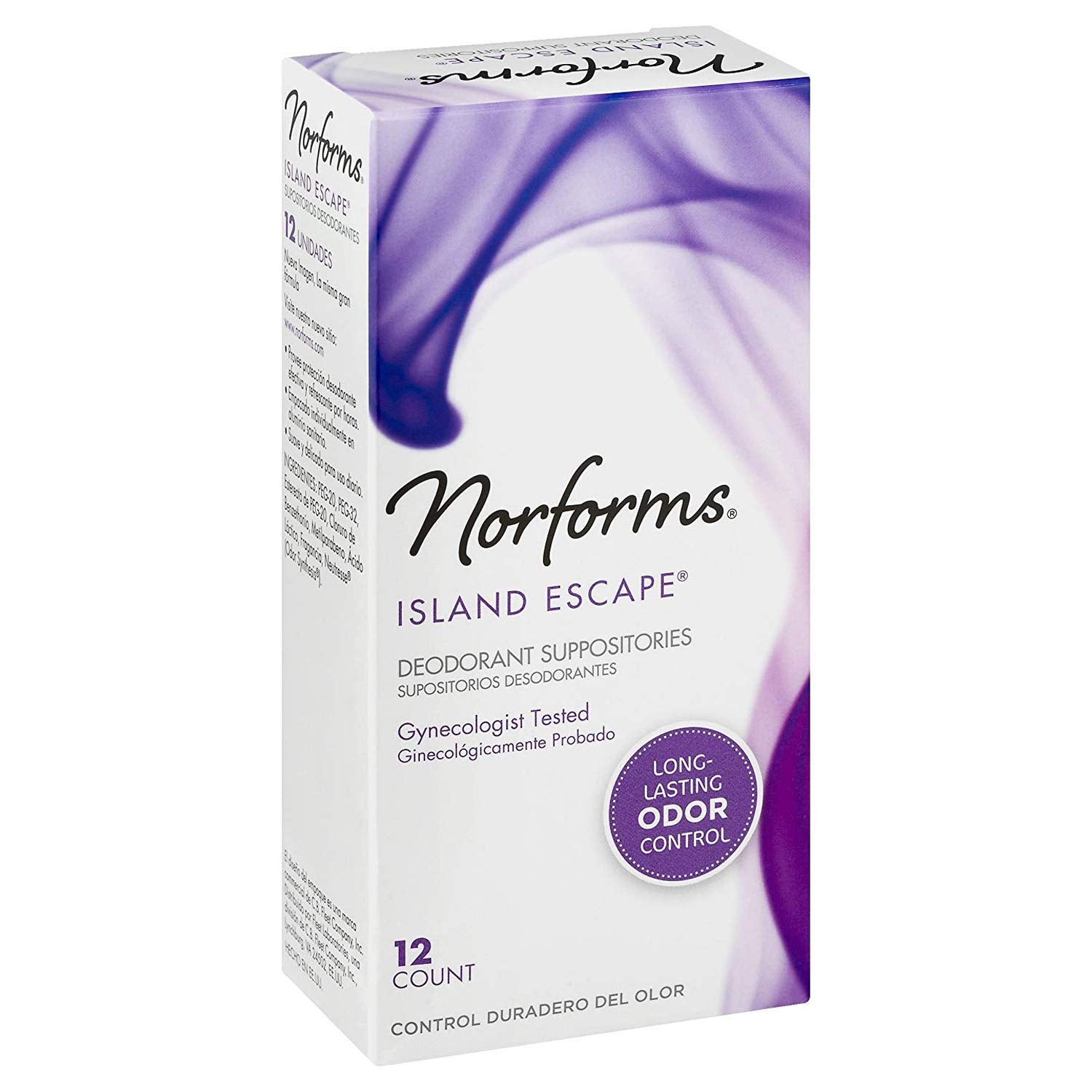 Norforms Feminine Deodorant Suppositories, Long Lasting Odor Control, Island Escape Scent, 12 Count Norforms uk supplements